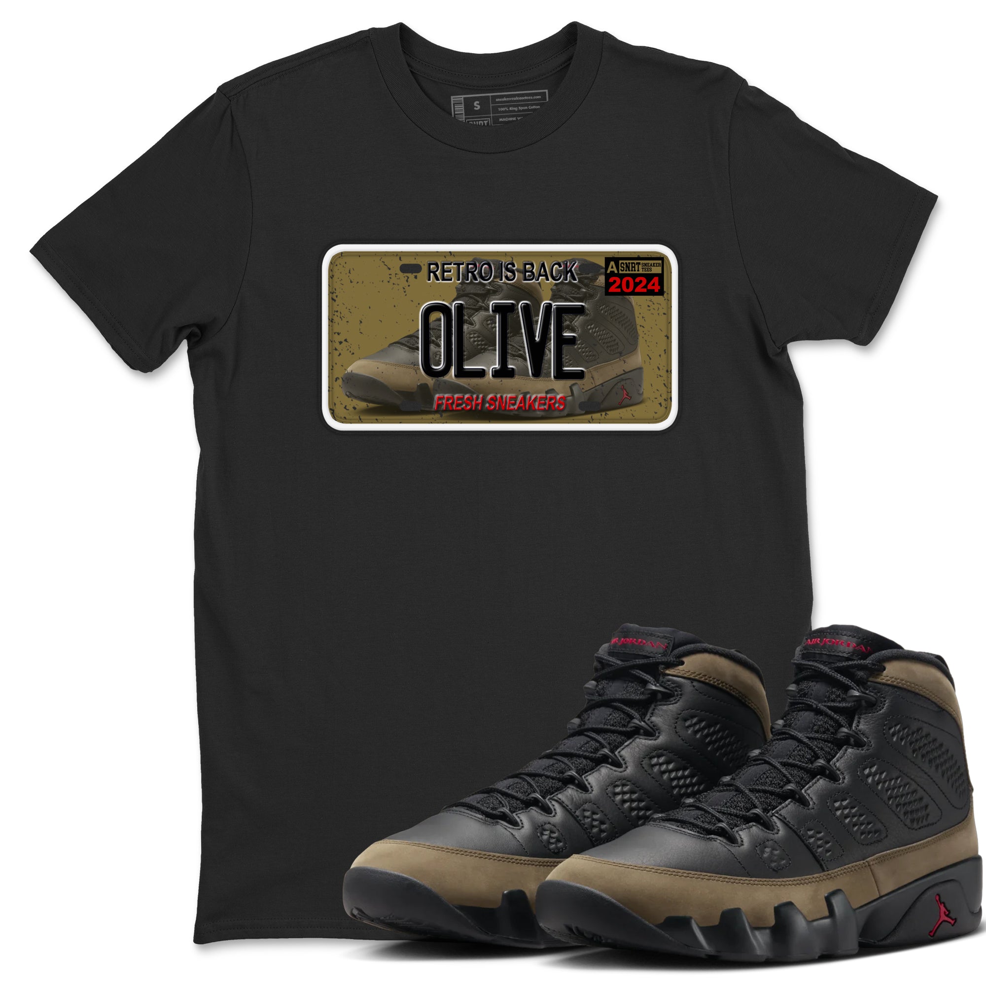 snkmatch Plate snkmatch Tees - Air Jordan 9 Olive