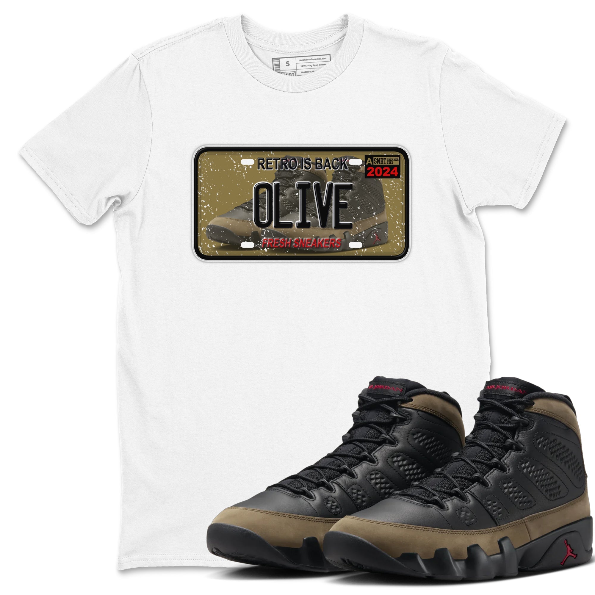 snkmatch Plate snkmatch Tees - Air Jordan 9 Olive