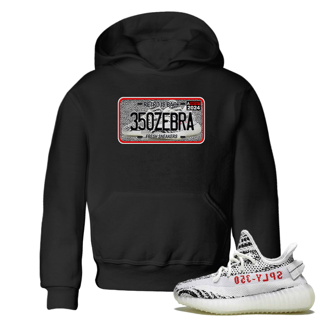 snkmatch Plate snkmatch Tees Kids - Yeezy 350 Zebra
