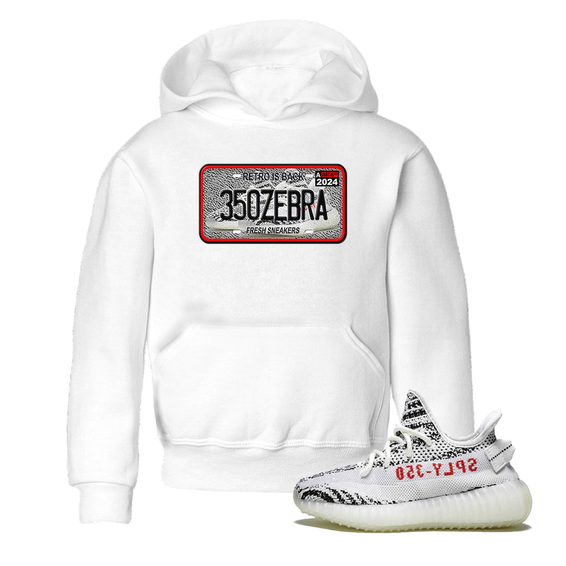 snkmatch Plate snkmatch Tees Kids - Yeezy 350 Zebra
