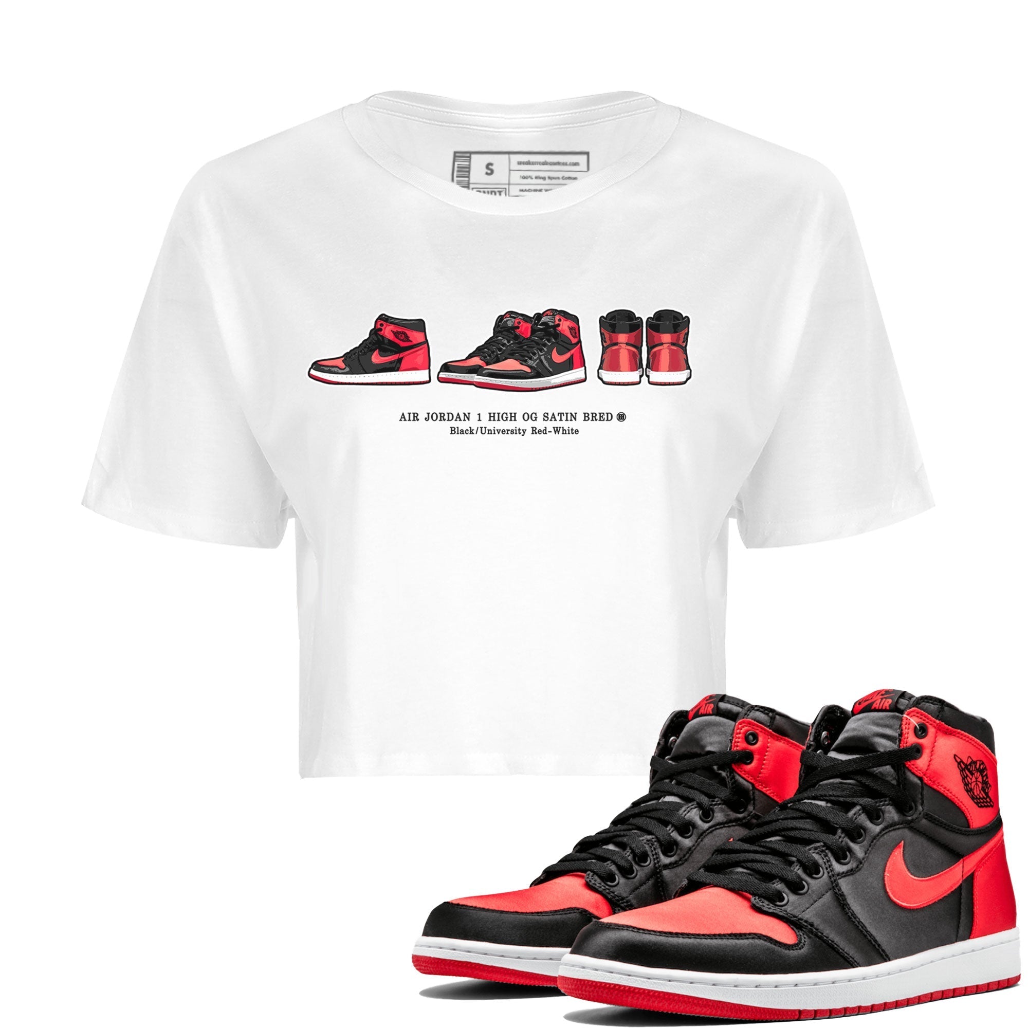 snkmatch Prelude Women's Tops - Air Jordan 1 Satin Bred