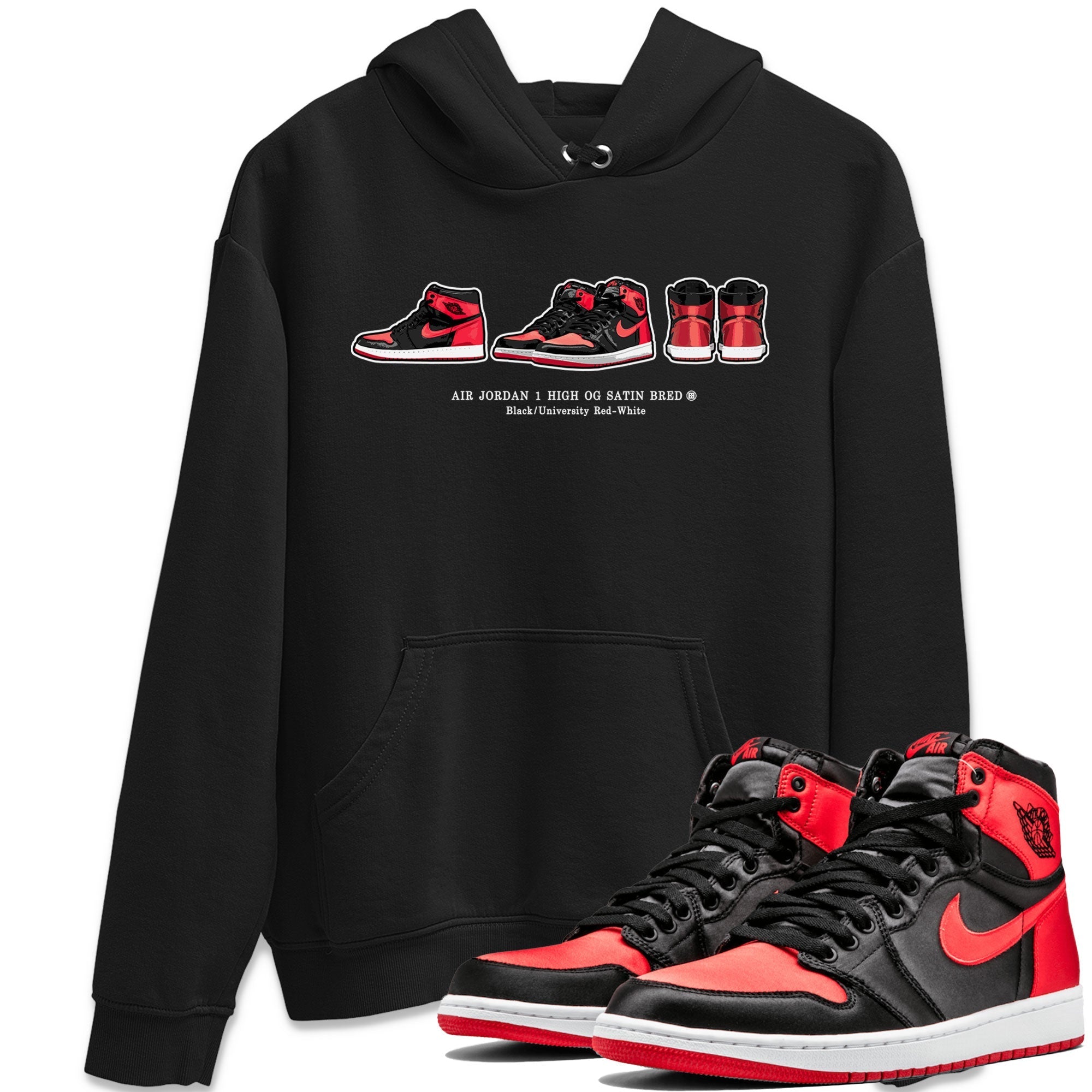 snkmatch Prelude Unisex Tops - Air Jordan 1 Satin Bred