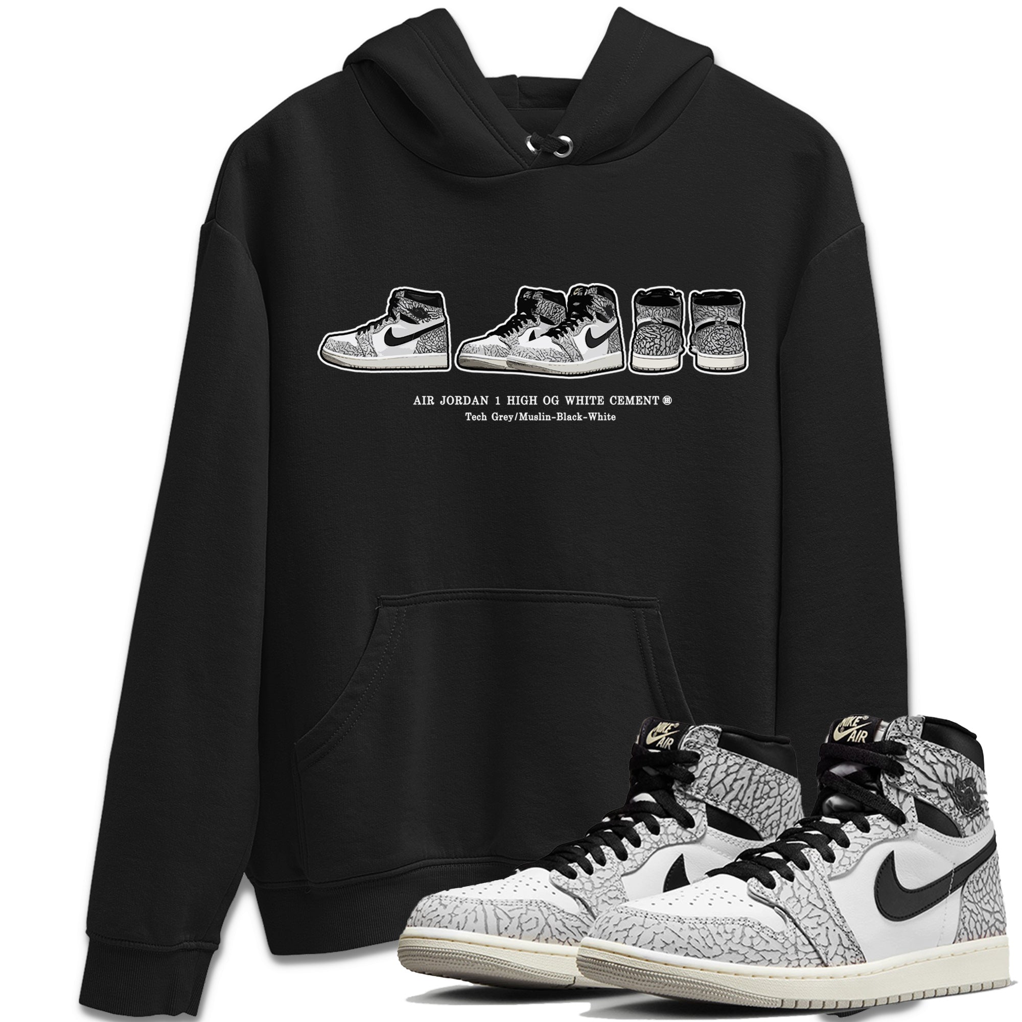 snkmatch Prelude Unisex Tops - Air Jordan 1 White Cement