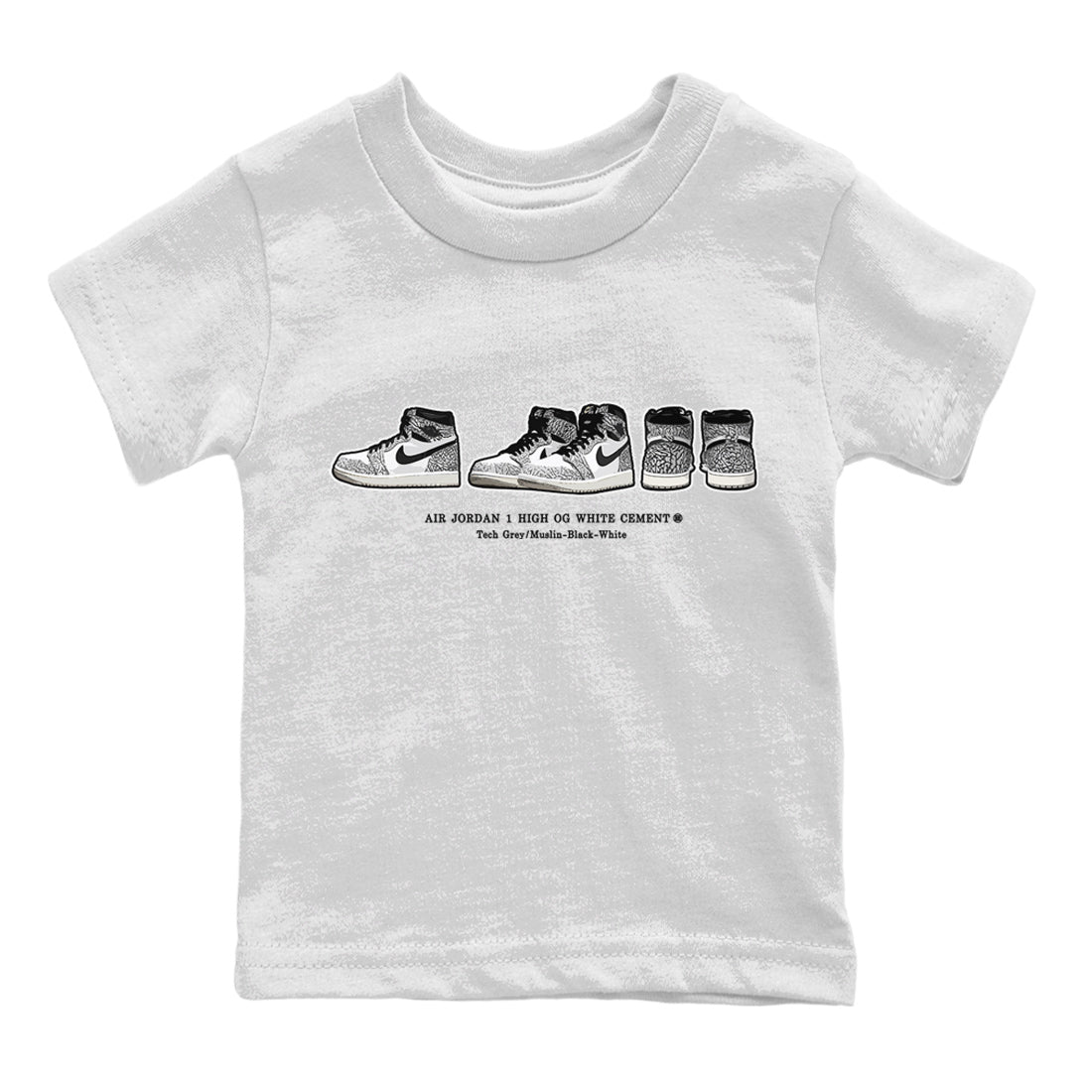 snkmatch Prelude Kids Tops - Air Jordan 1 White Cement