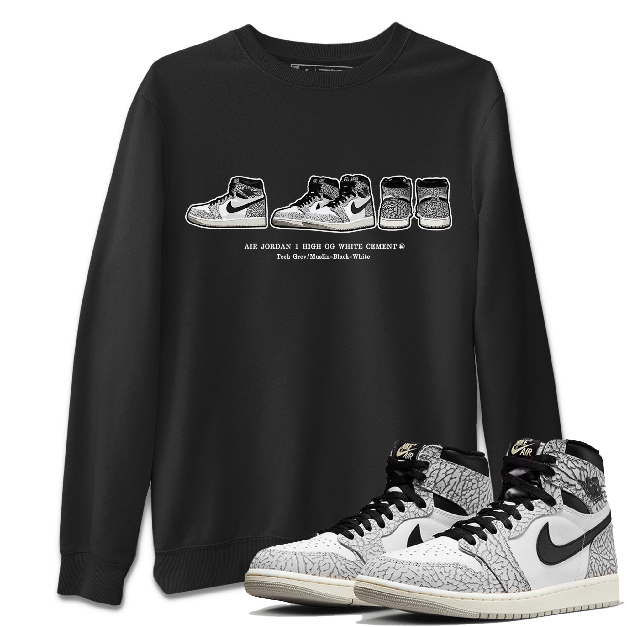 snkmatch Prelude Unisex Tops - Air Jordan 1 White Cement
