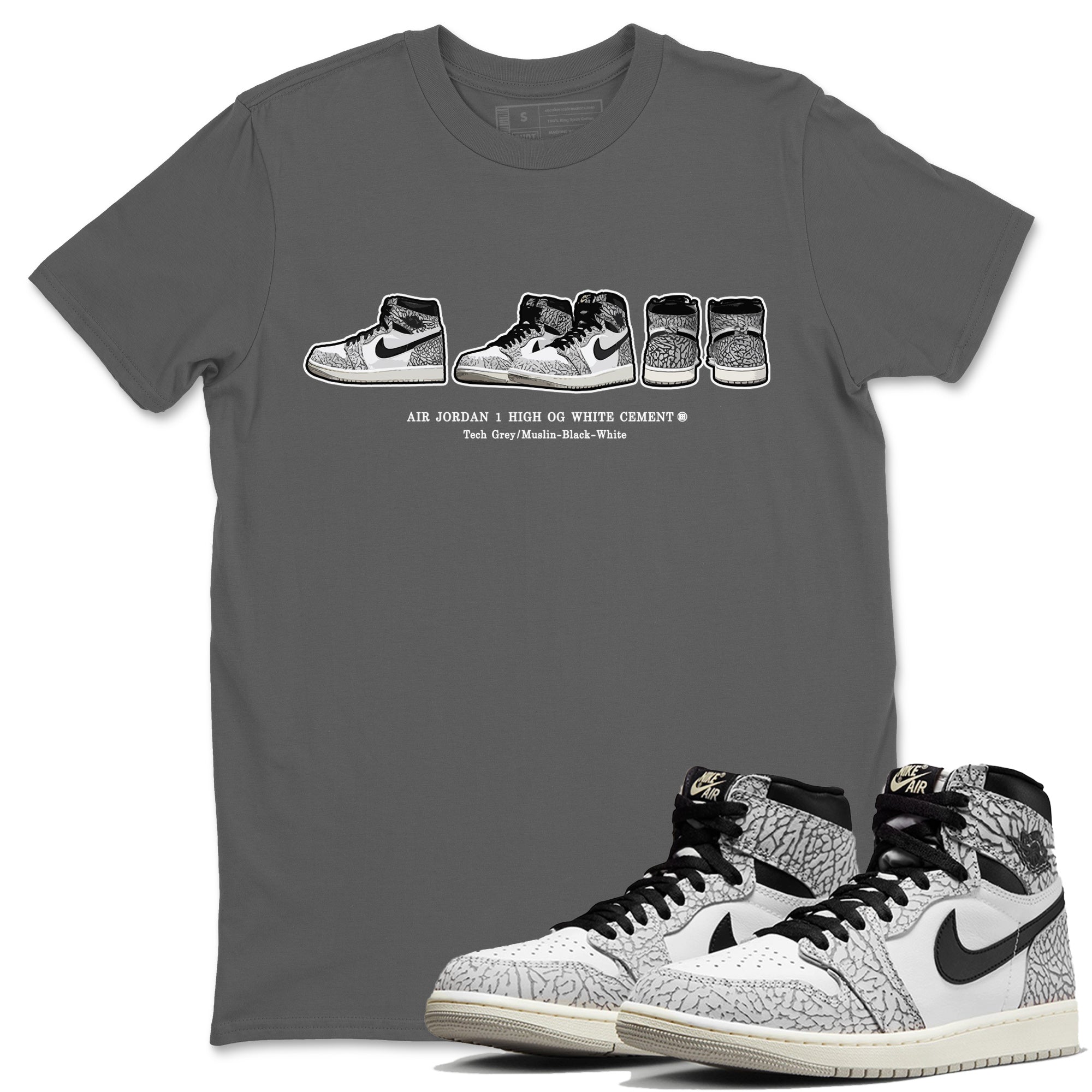 snkmatch Prelude Unisex Tops - Air Jordan 1 White Cement