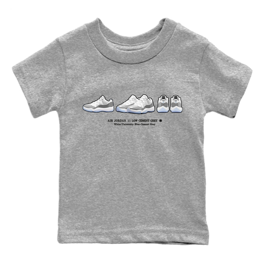 snkmatch Prelude Kids Tops - Air Jordan 11 White Cement