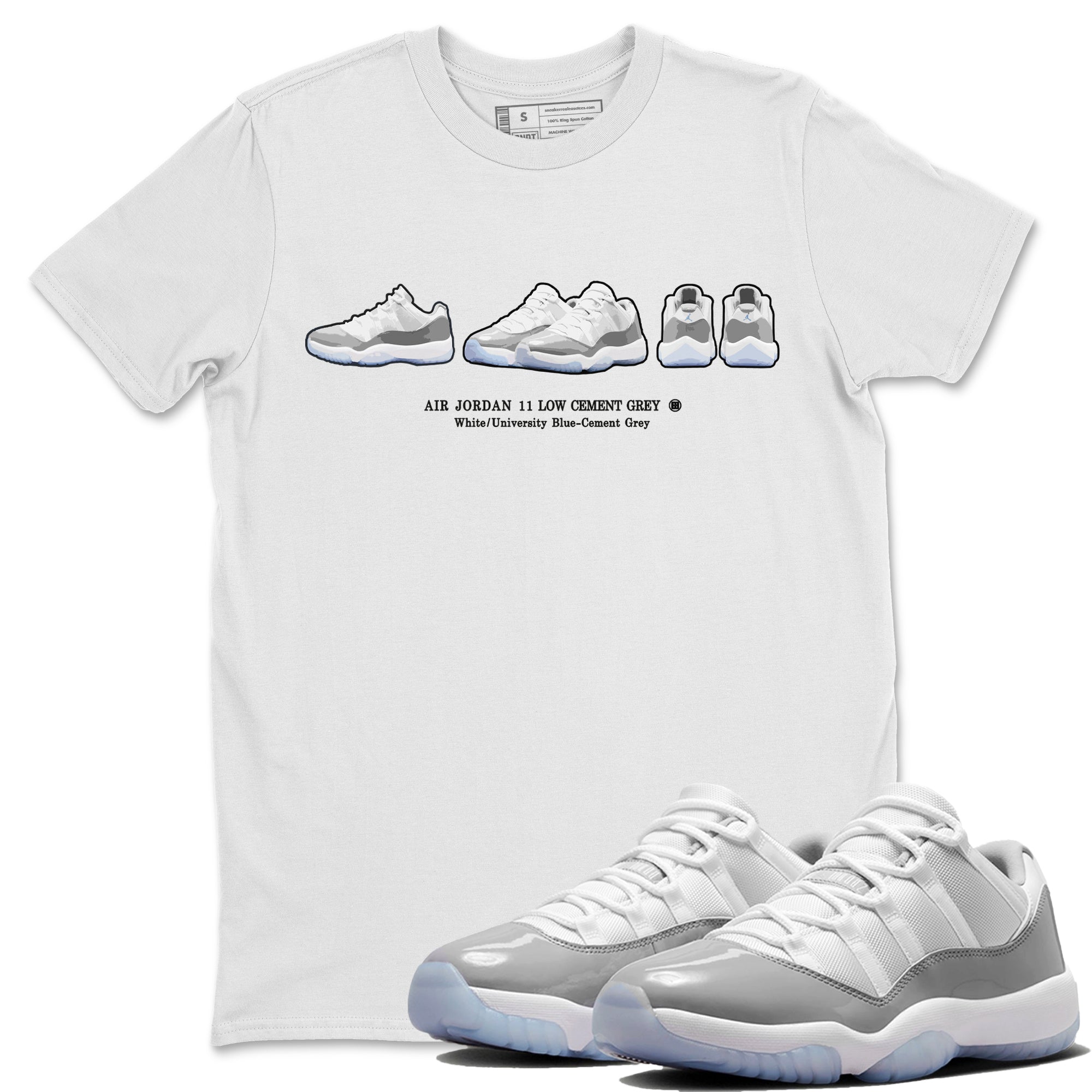 snkmatch Prelude Unisex Tops - Air Jordan 11 White Cement