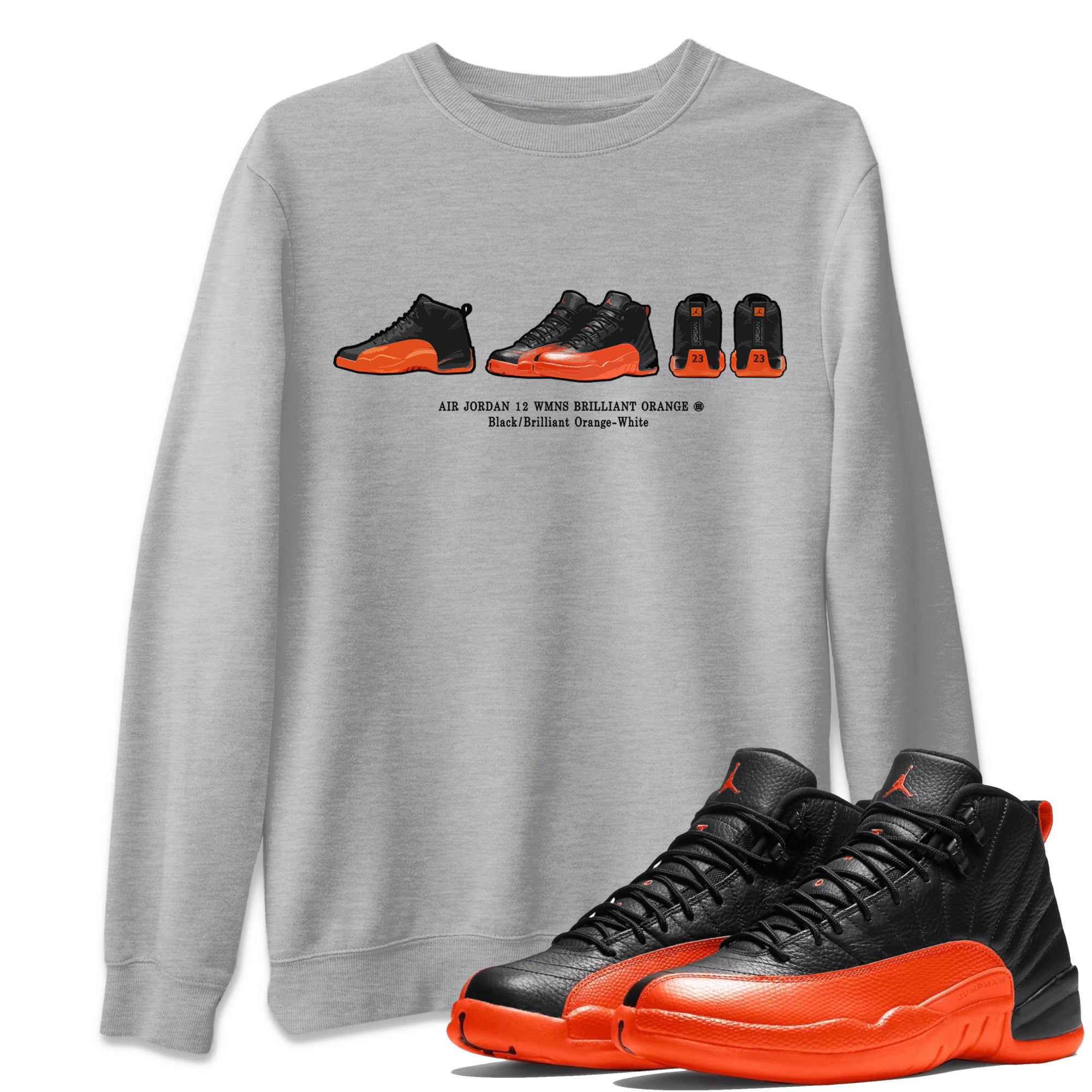 snkmatch Prelude Unisex Tops - Air Jordan 12 Brilliant Orange