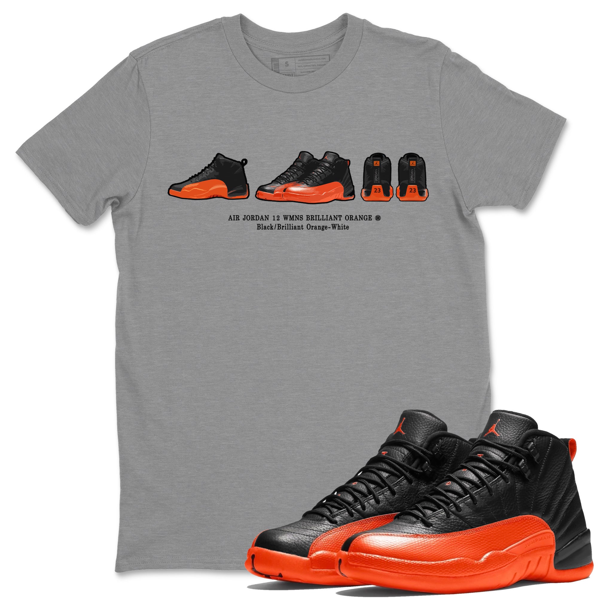 snkmatch Prelude Unisex Tops - Air Jordan 12 Brilliant Orange