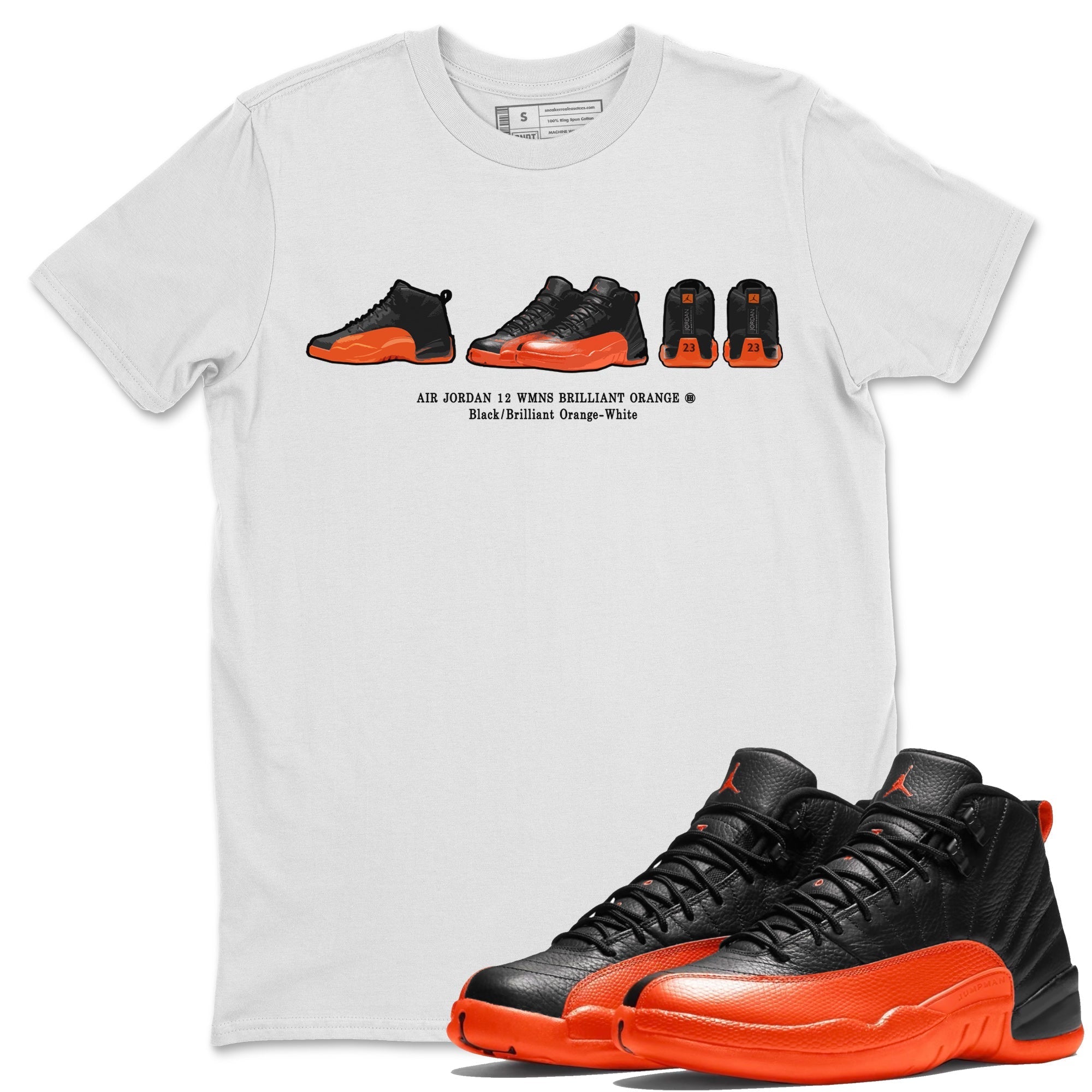 snkmatch Prelude Unisex Tops - Air Jordan 12 Brilliant Orange