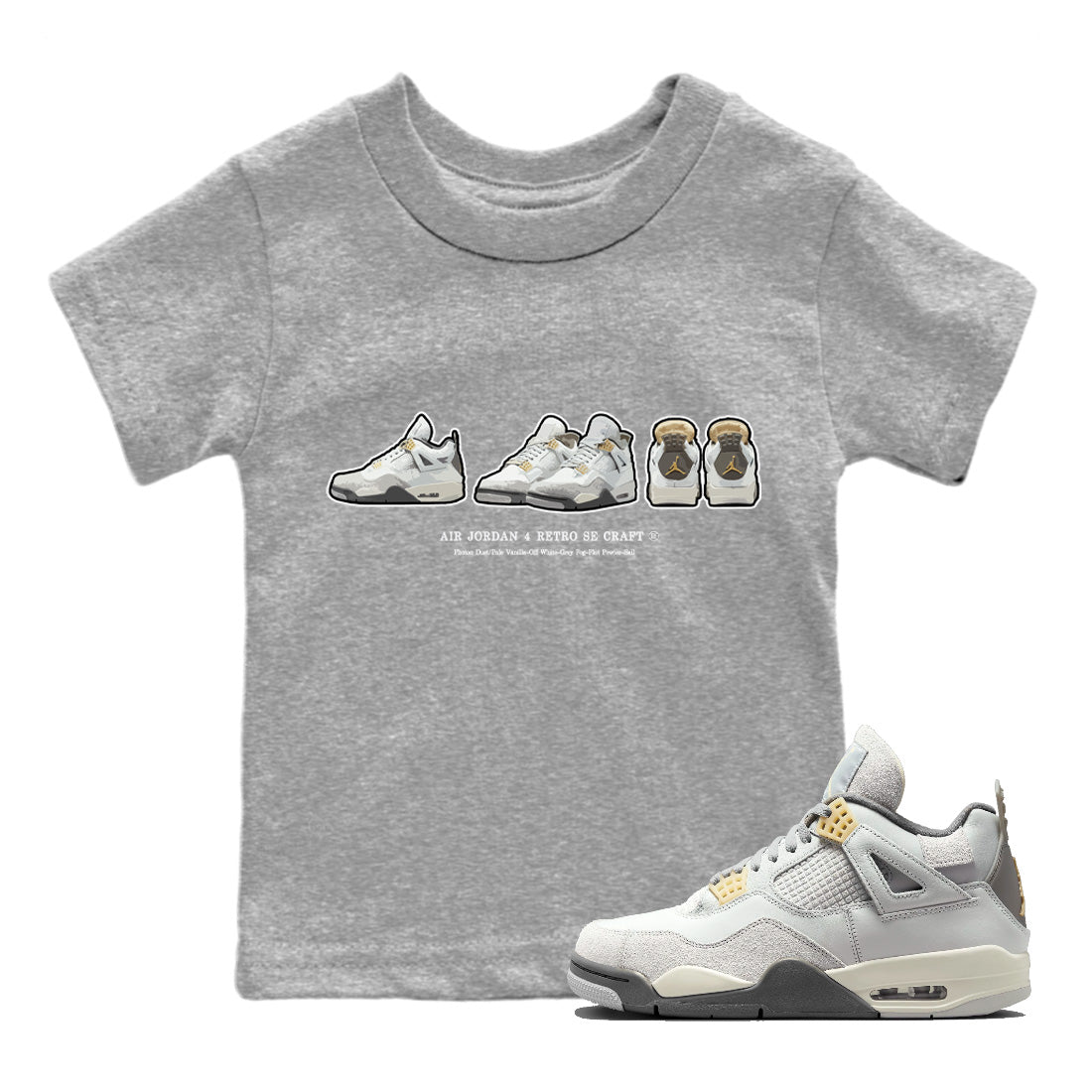 snkmatch Prelude Kids Tops - Air Jordan 4 Craft