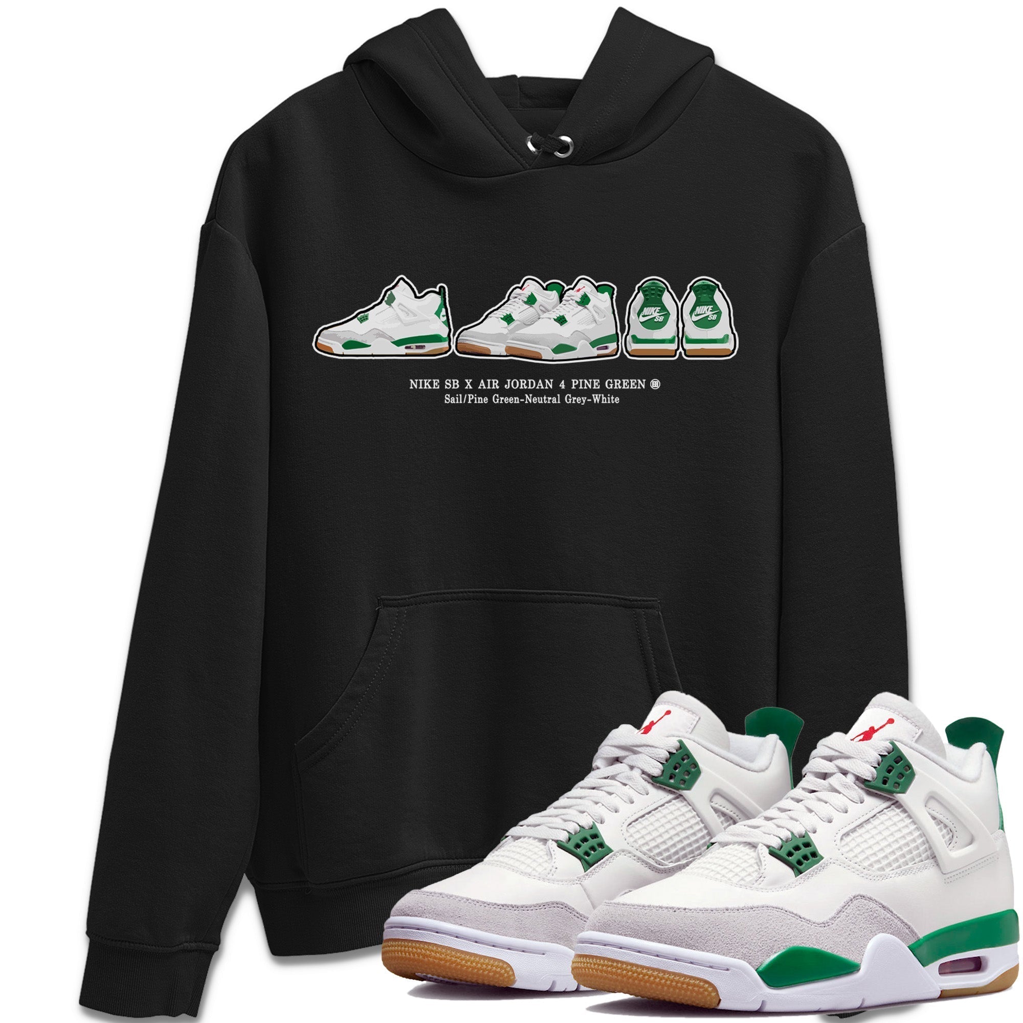 snkmatch Prelude Unisex Tops - Air Jordan 4 Pine Green SB
