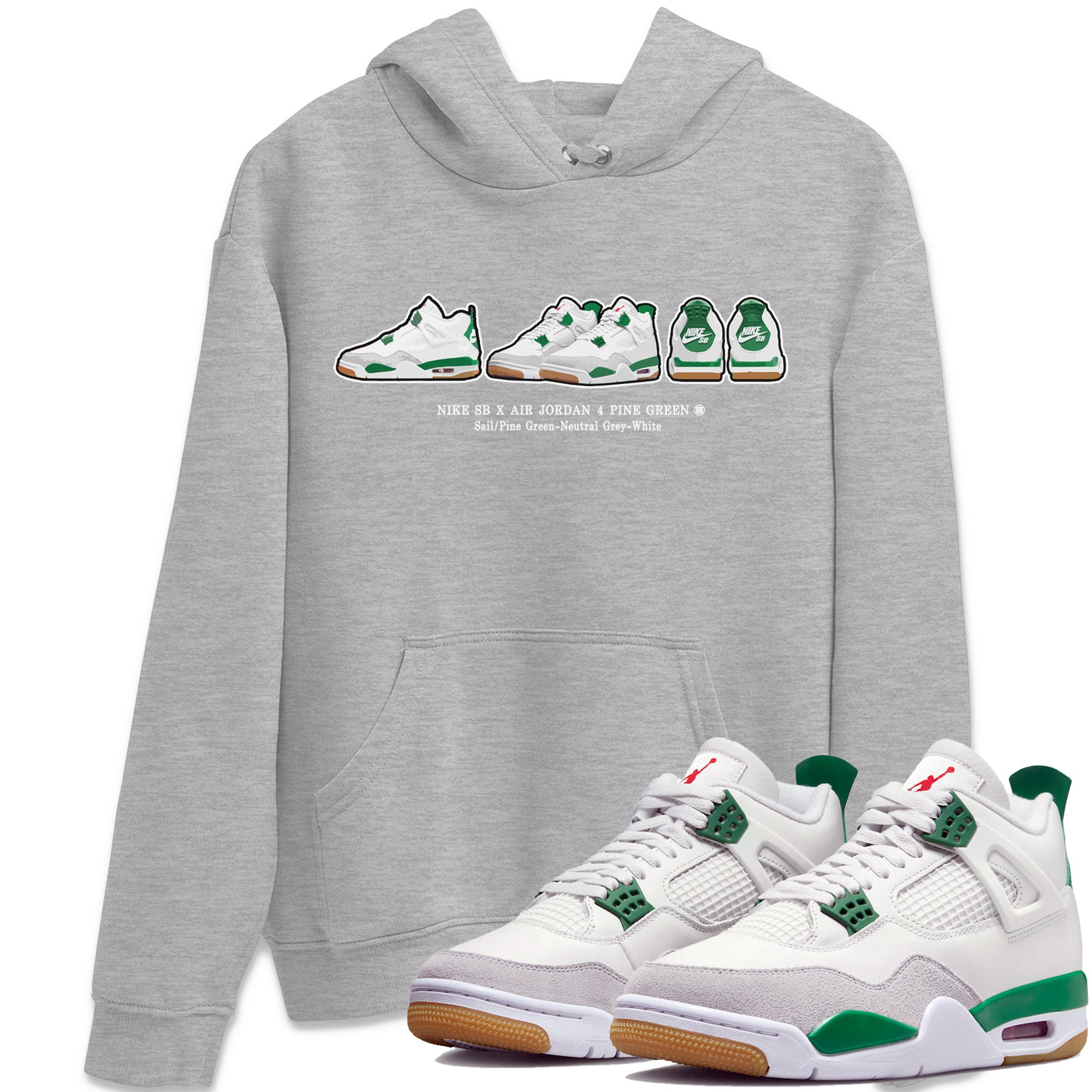 snkmatch Prelude Unisex Tops - Air Jordan 4 Pine Green SB