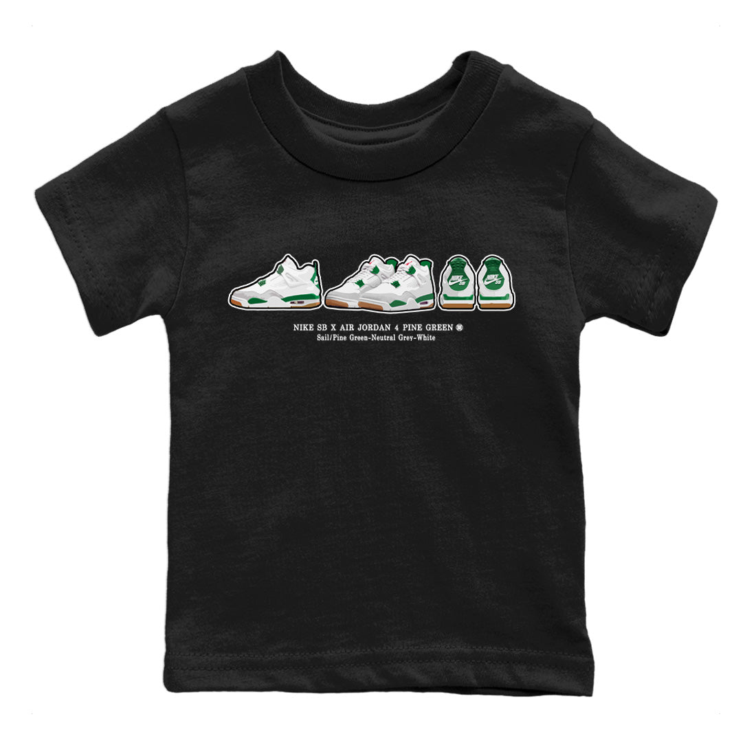 snkmatch Prelude Kids Tops - Air Jordan 4 Pine Green SB