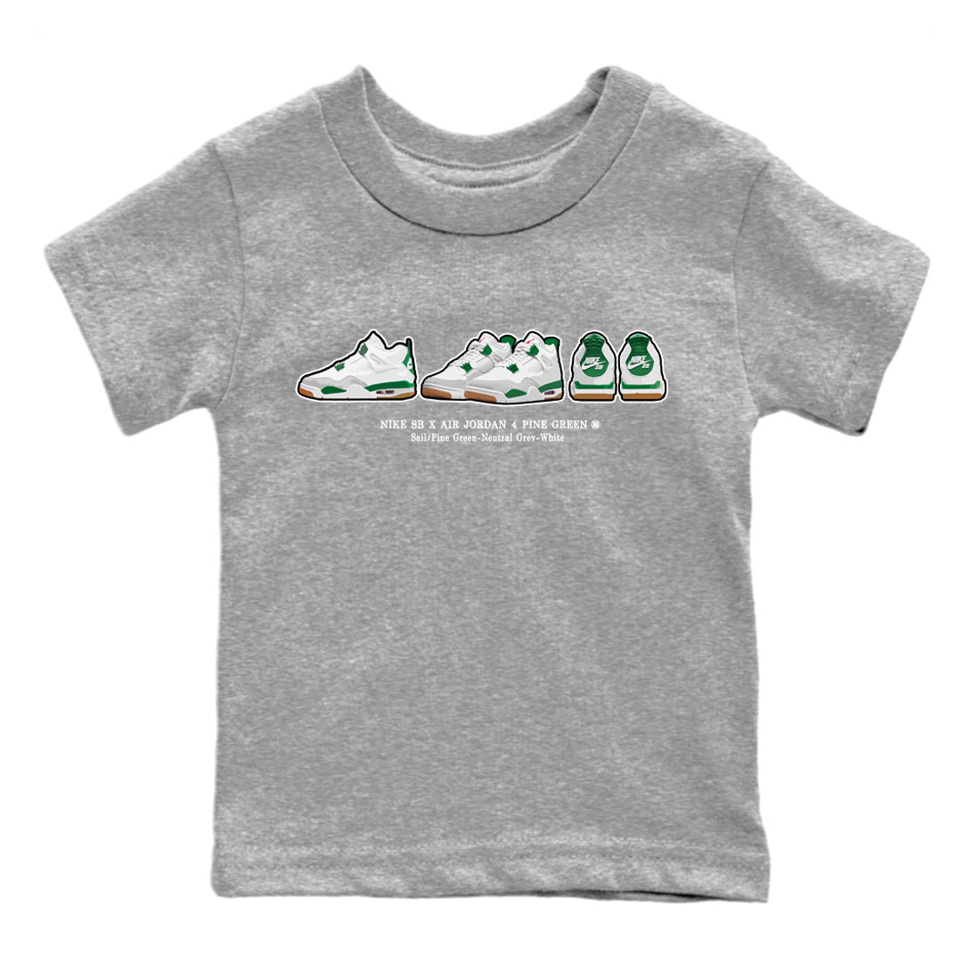 snkmatch Prelude Kids Tops - Air Jordan 4 Pine Green SB