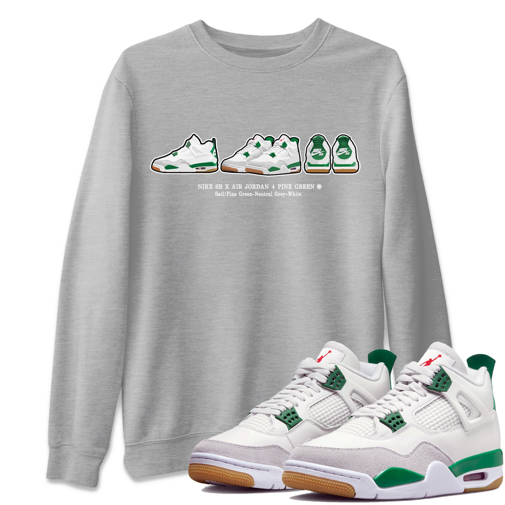 snkmatch Prelude Unisex Tops - Air Jordan 4 Pine Green