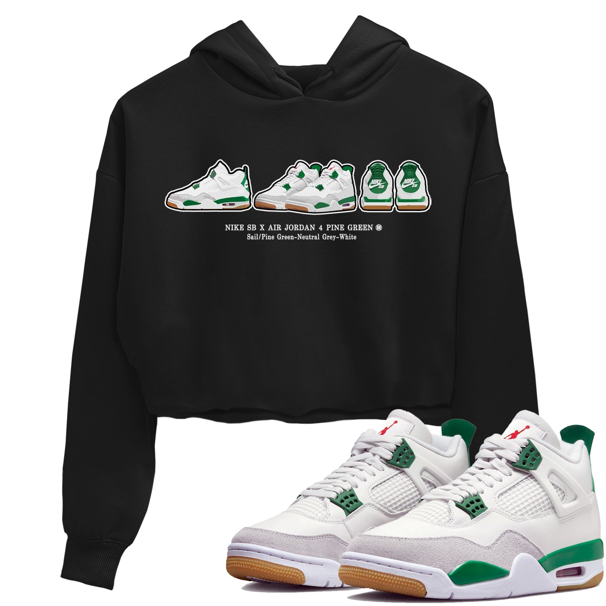 snkmatch Prelude Women's Tops - Air Jordan 4 Pine Green SB