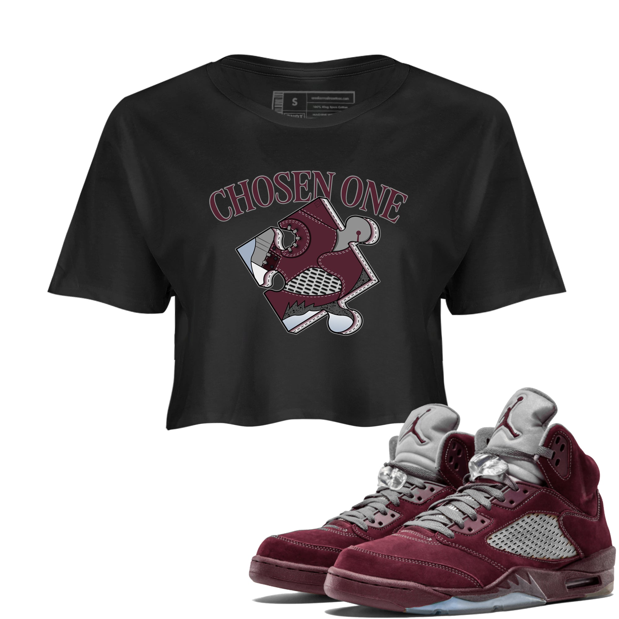 snkmatch Puzzle snkmatch Women's Top - Air Jordan 5 Burgundy