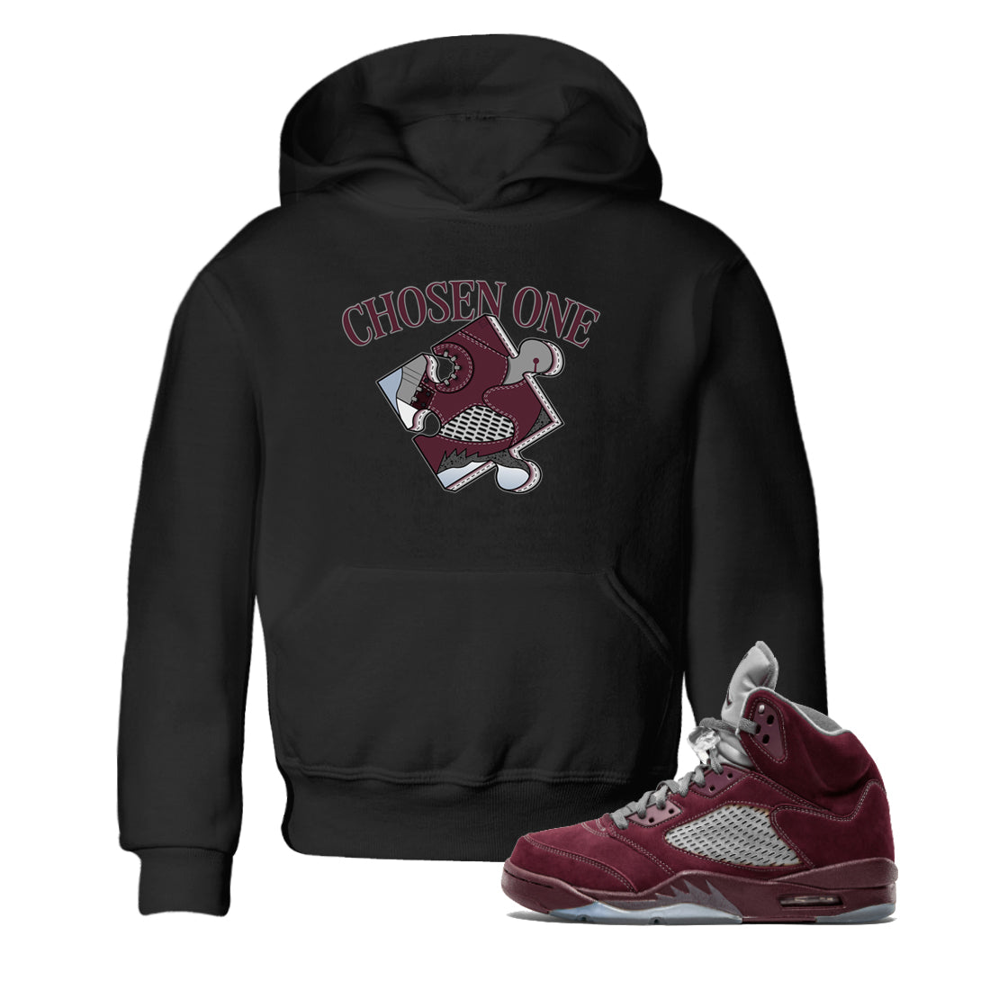snkmatch Puzzle snkmatch Tee Kids - Air Jordan 5 Burgundy