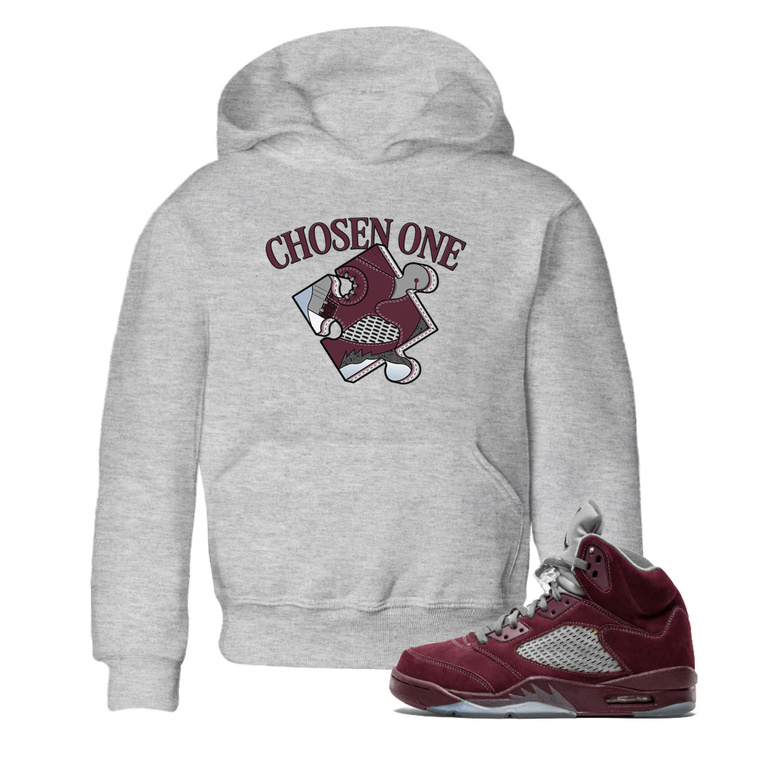 snkmatch Puzzle snkmatch Tee Kids - Air Jordan 5 Burgundy
