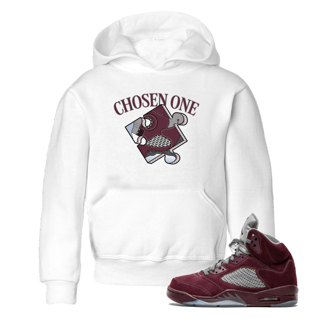 snkmatch Puzzle snkmatch Tee Kids - Air Jordan 5 Burgundy