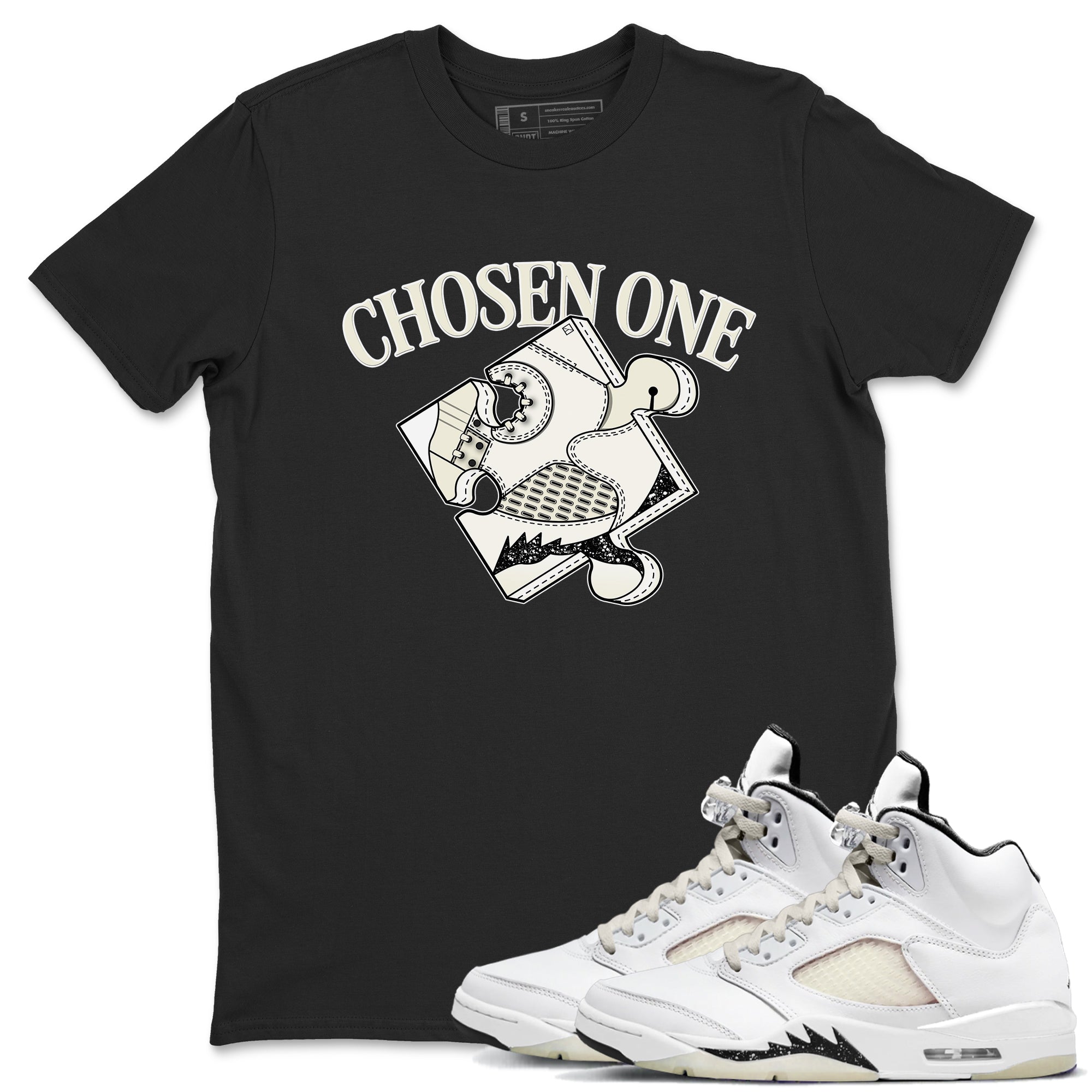 snkmatch Puzzle snkmatch Tees - Air Jordan 5 Sail