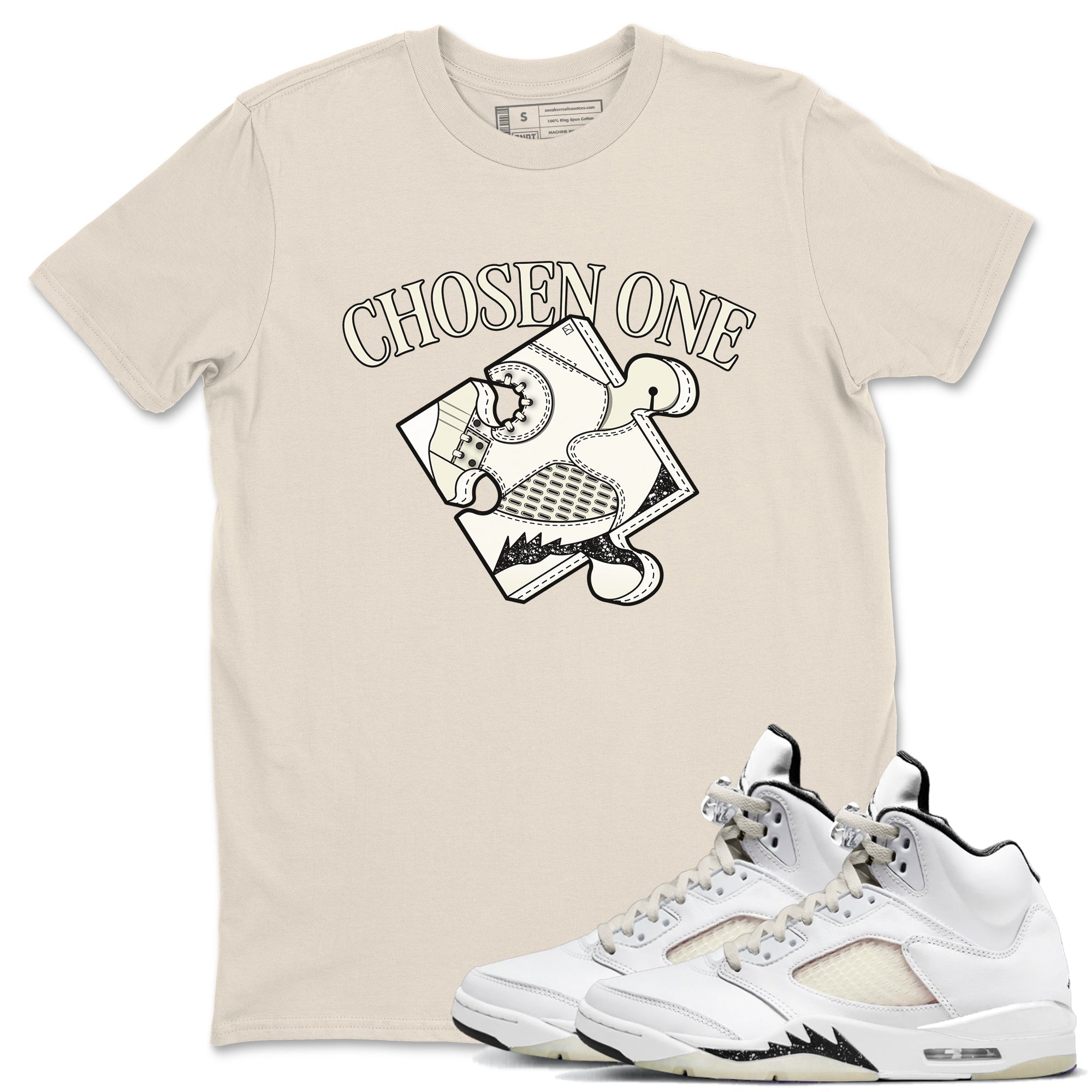 snkmatch Puzzle snkmatch Tees - Air Jordan 5 Sail