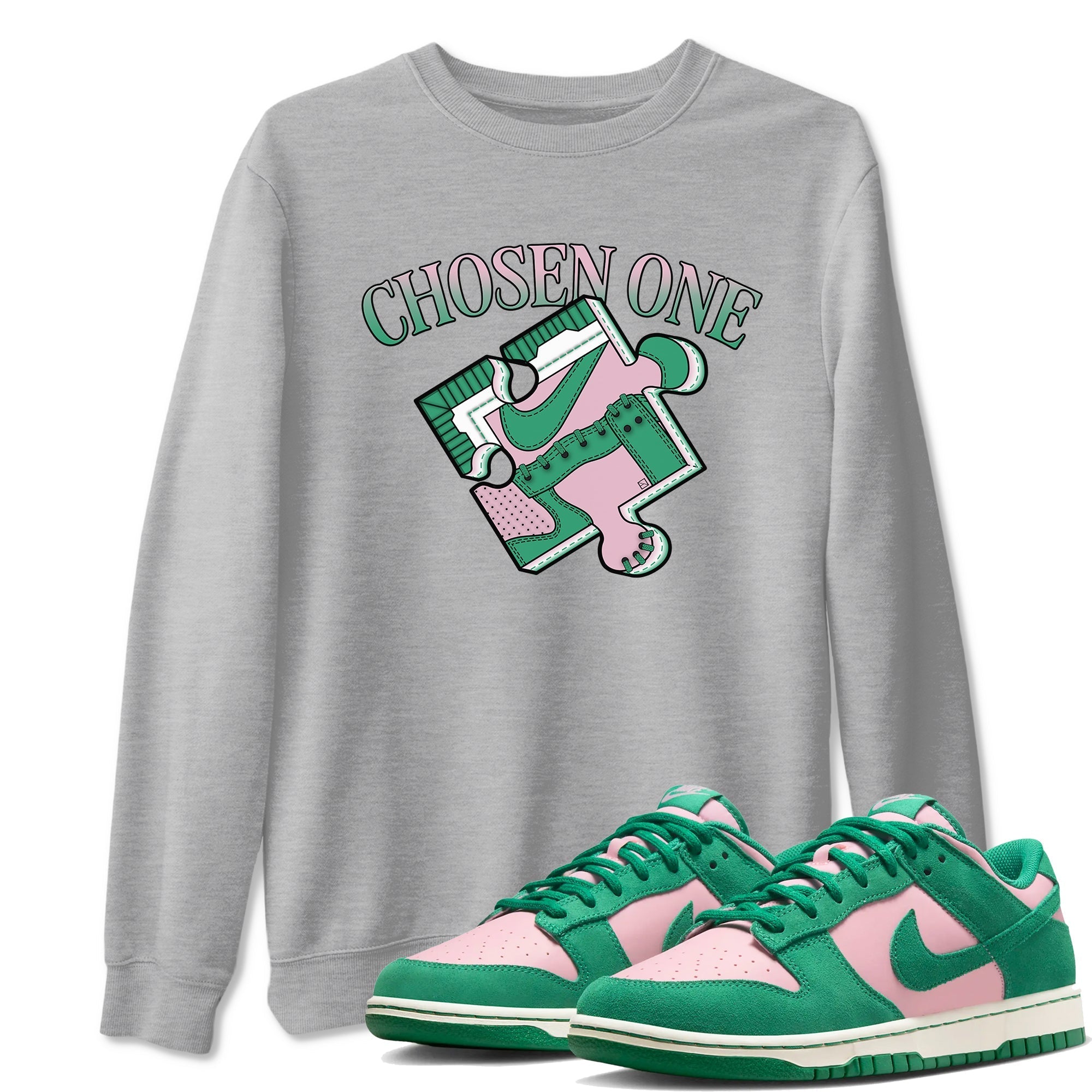 snkmatch Puzzle snkmatch Tees - Dunk Medium Soft Pink Malachite