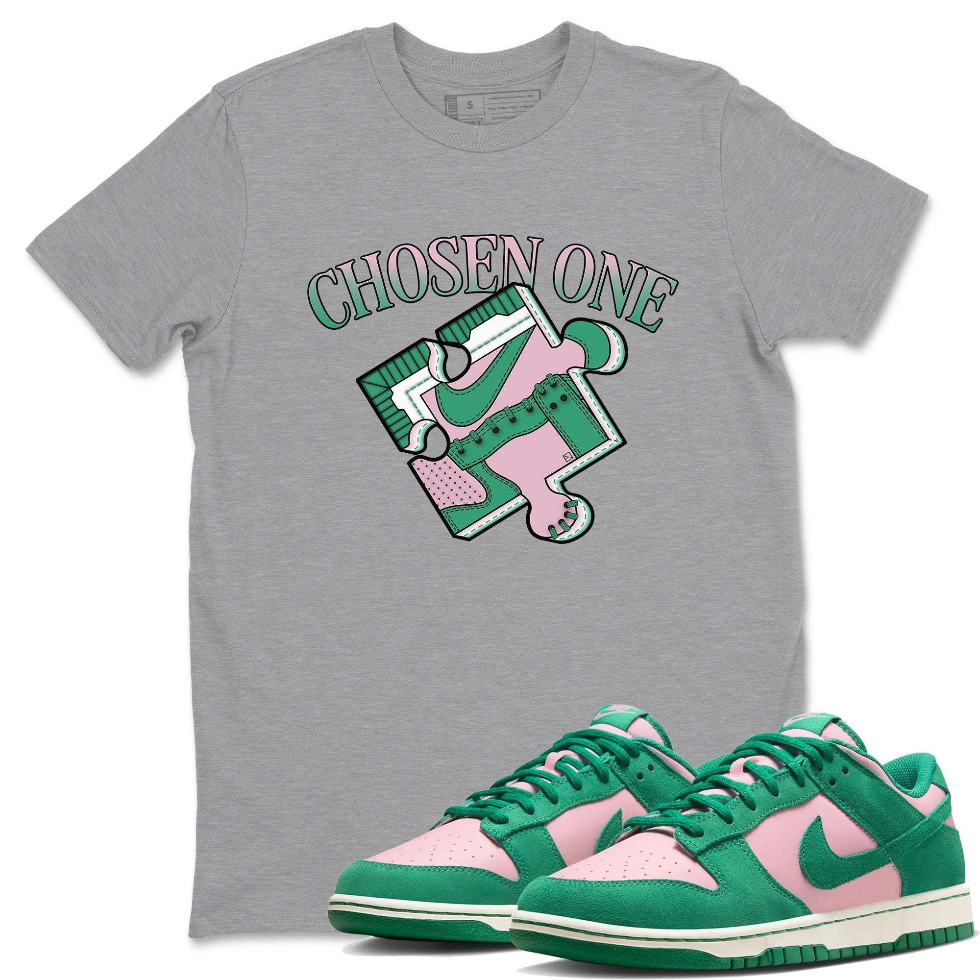 snkmatch Puzzle snkmatch Tees - Dunk Medium Soft Pink Malachite