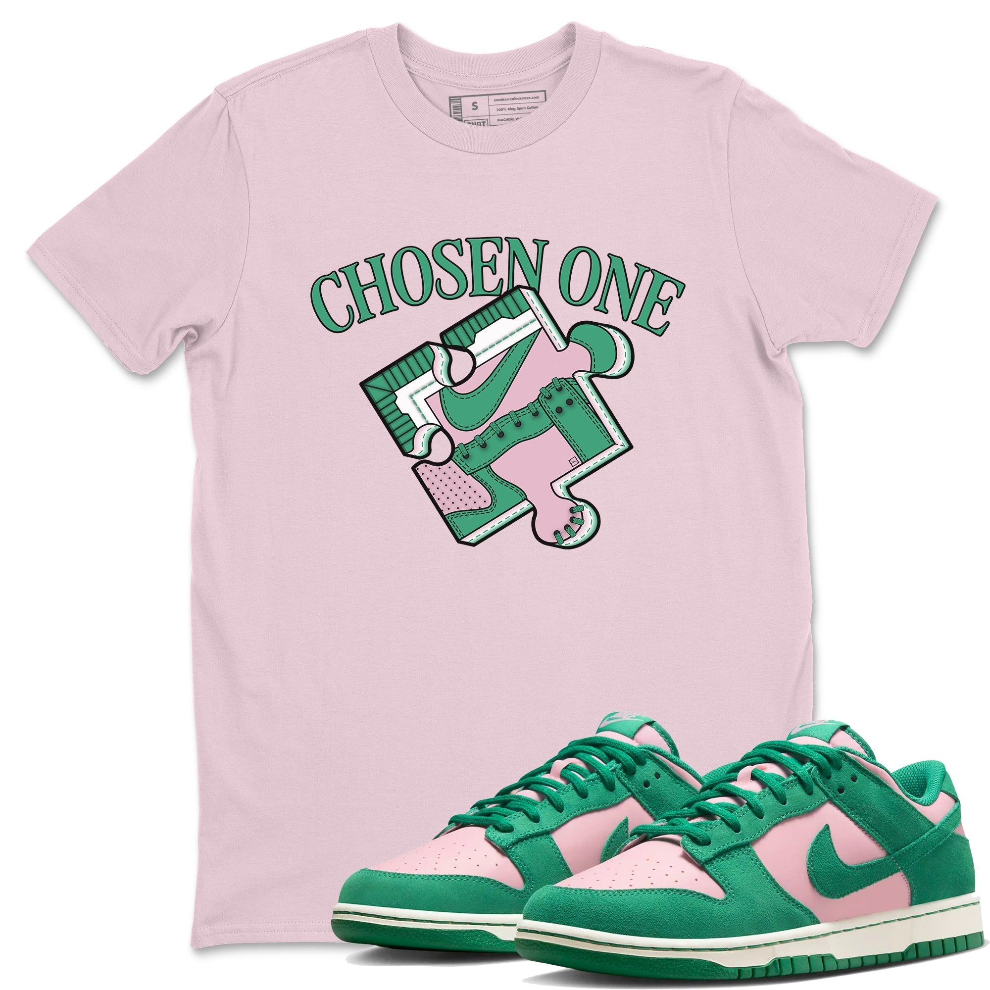 snkmatch Puzzle snkmatch Tees - Dunk Medium Soft Pink Malachite