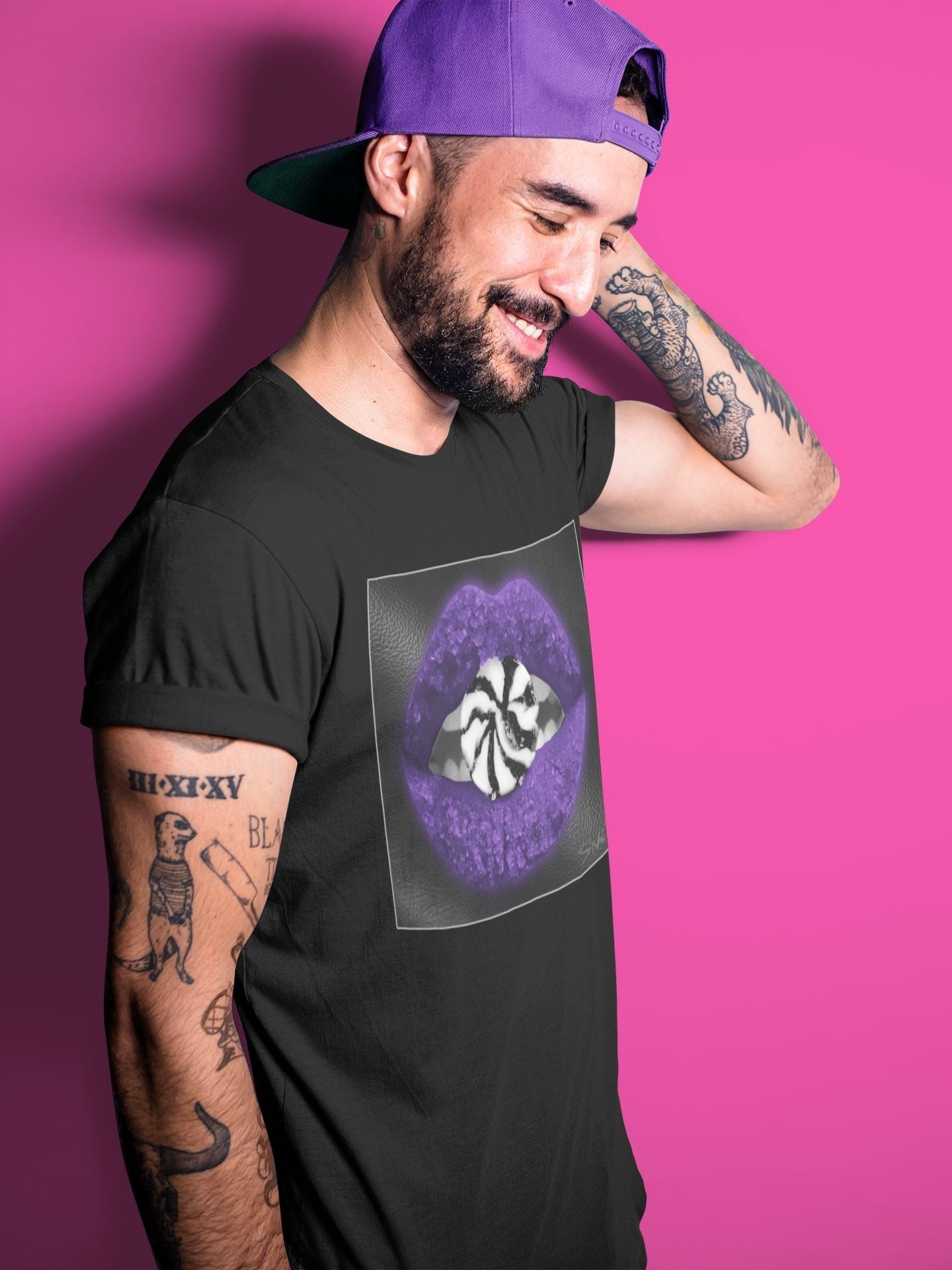 Lips Candy Unisex Tops - Air Jordan 1 Court Purple