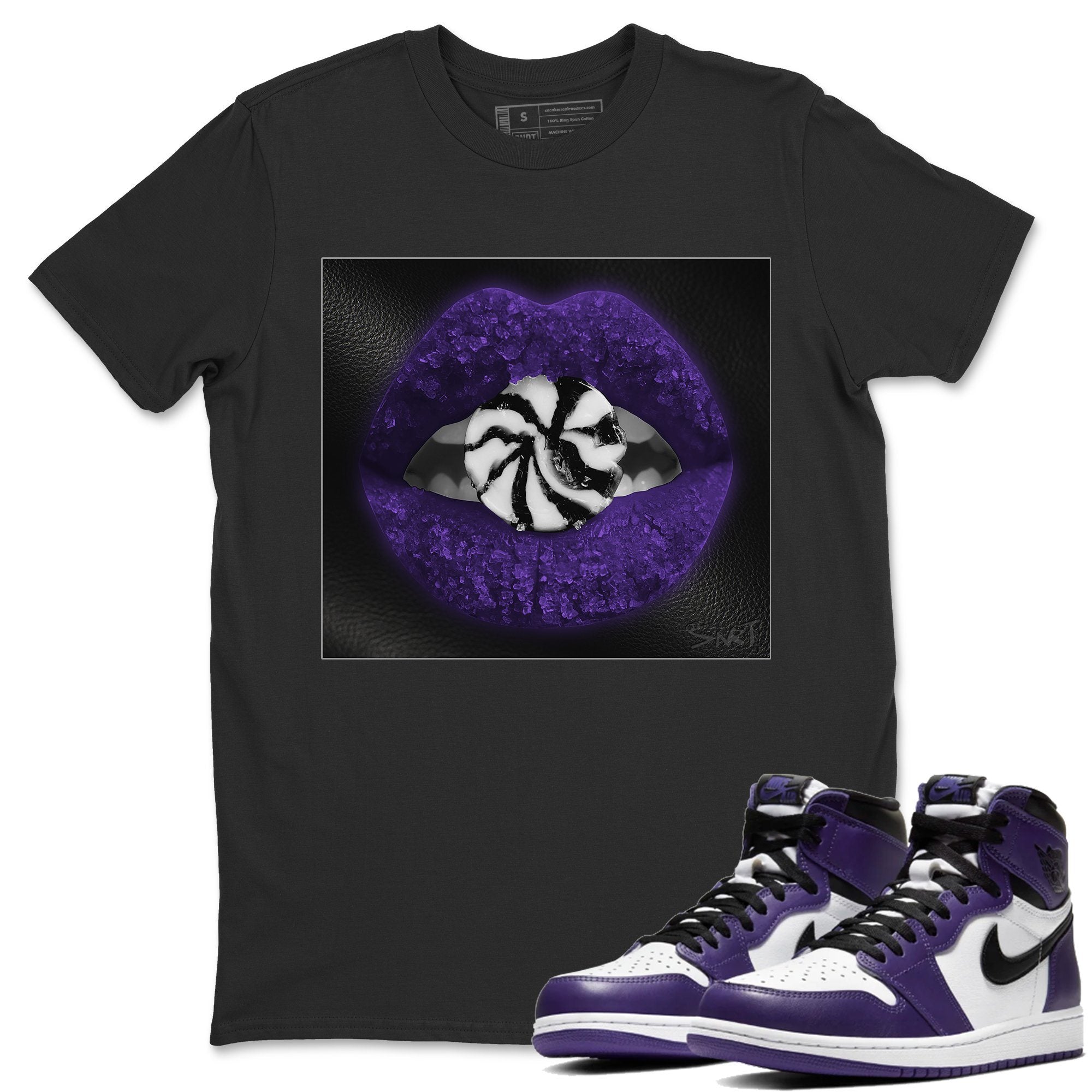 Lips Candy Unisex Tops - Air Jordan 1 Court Purple