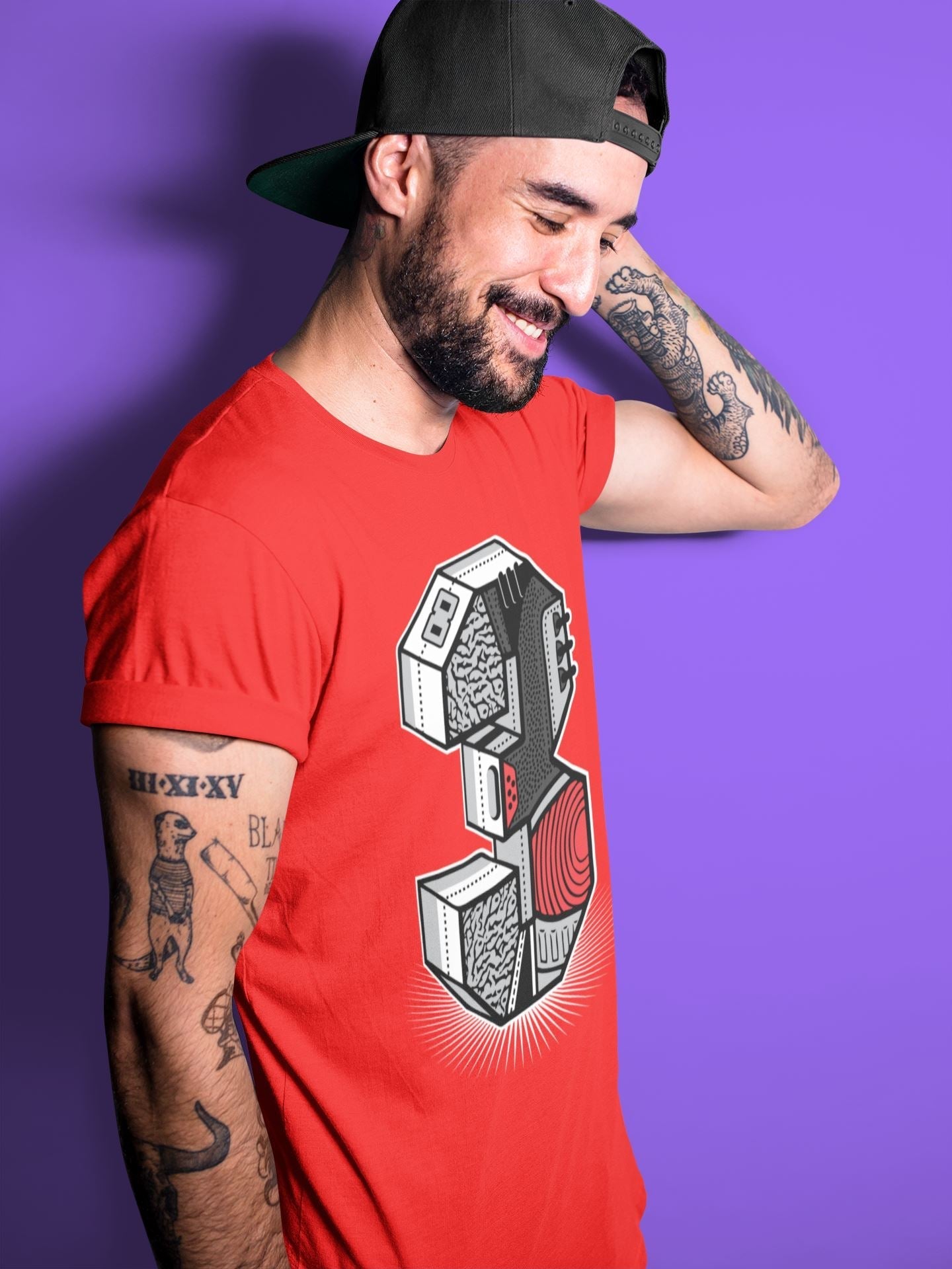 Three Statue Unisex Tops - Air Jordan 3 Black Cement