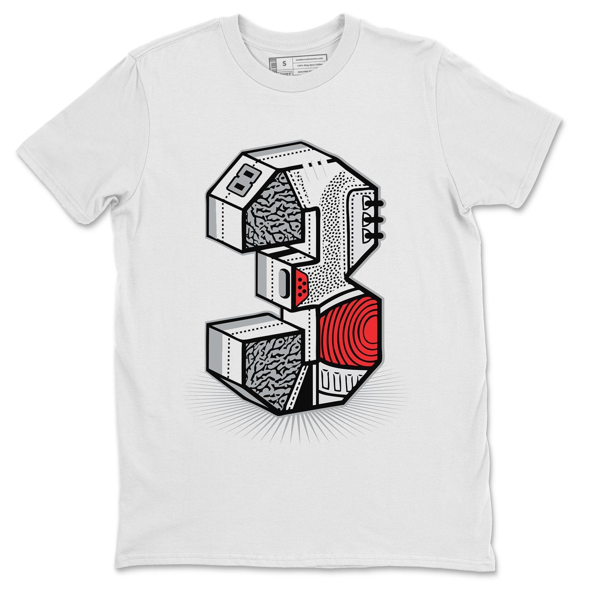 Three Statue Unisex Tops - Air Jordan 3 White Cement