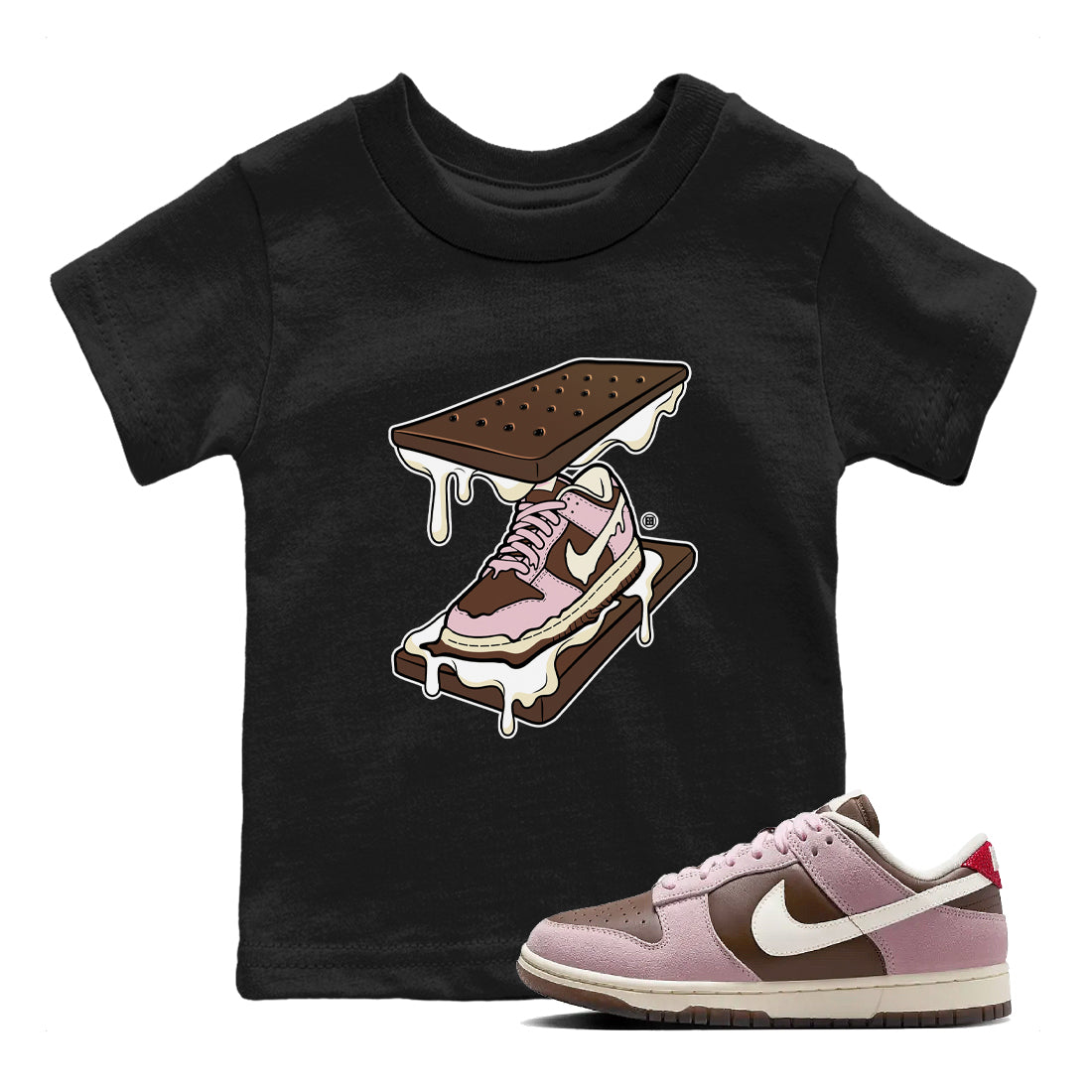snkmatch Sandwich snkmatch Tees Kids - Dunk Cacao Wow And Pink Foam