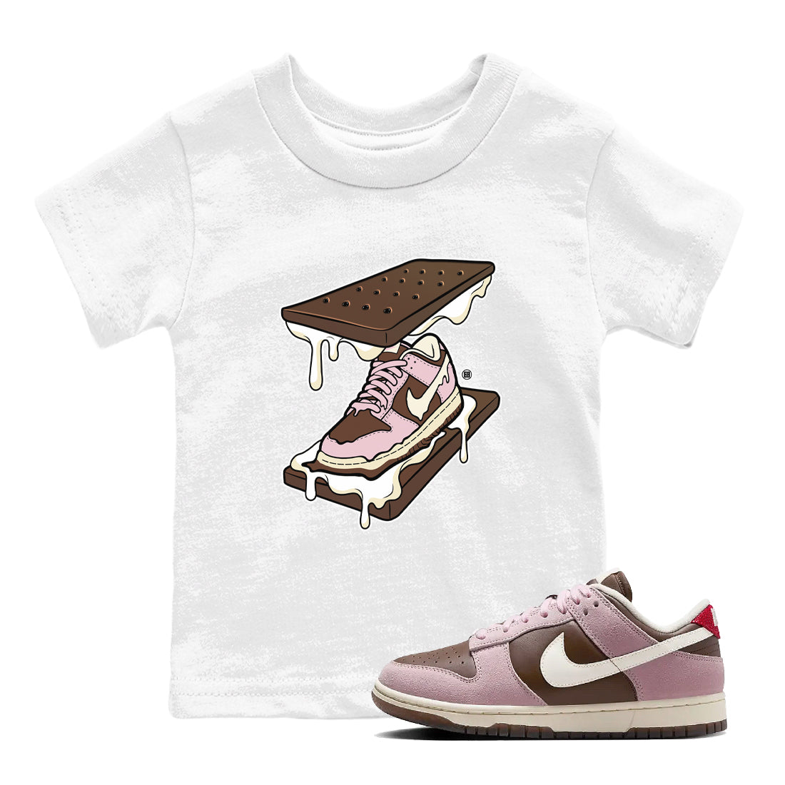 snkmatch Sandwich snkmatch Tees Kids - Dunk Cacao Wow And Pink Foam