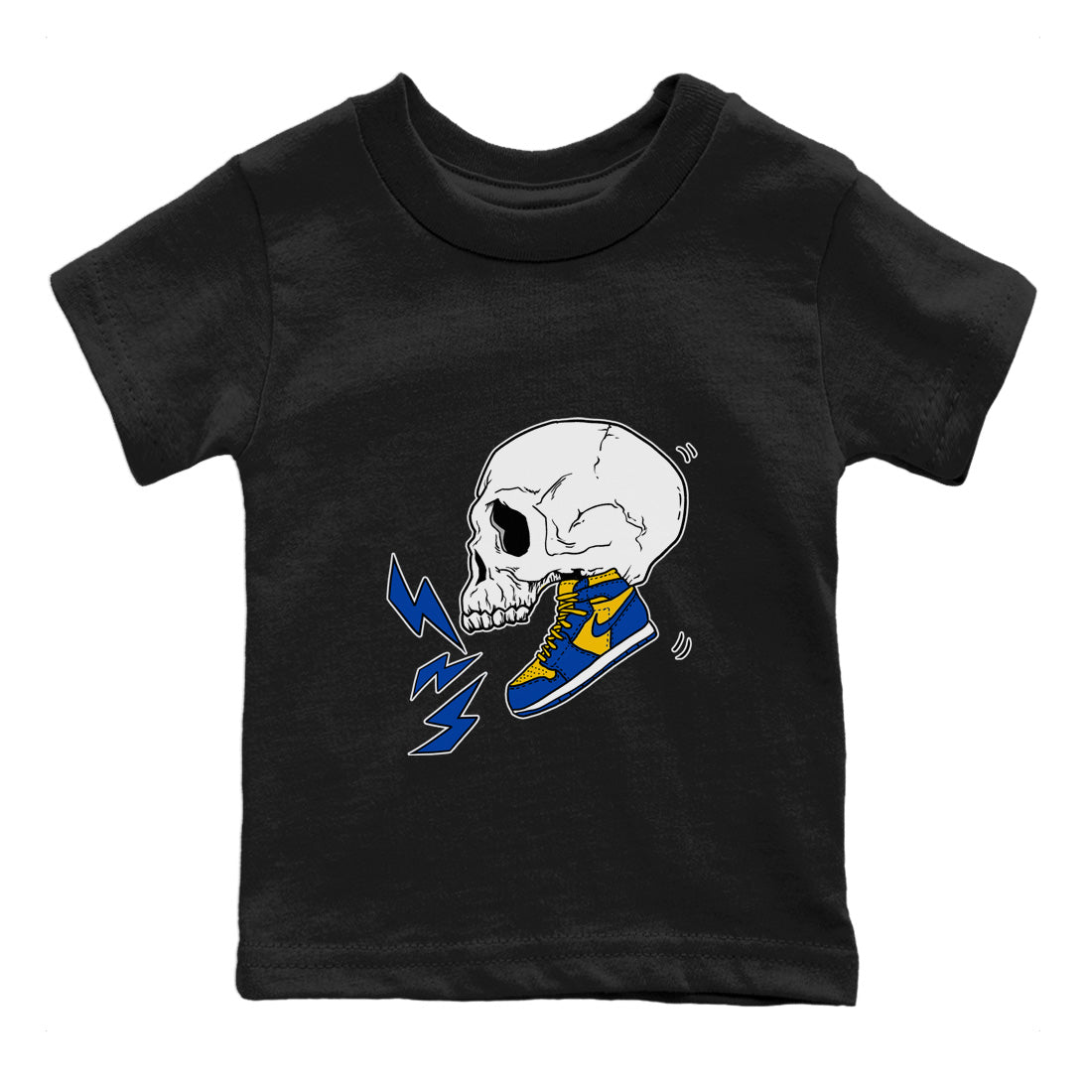 snkmatch Skull Kids Tops - Air Jordan 1 Game Royal Varsity Maize
