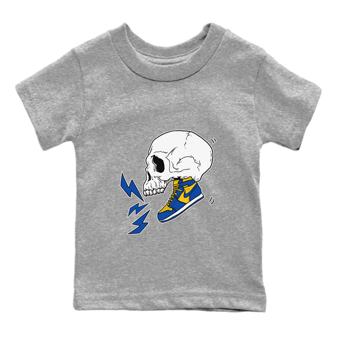 snkmatch Skull Kids Tops - Air Jordan 1 Game Royal Varsity Maize