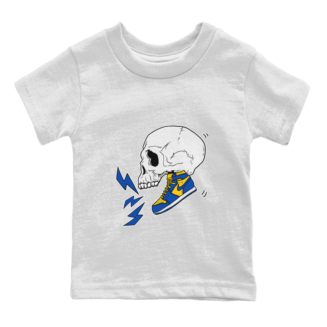 snkmatch Skull Kids Tops - Air Jordan 1 Game Royal Varsity Maize