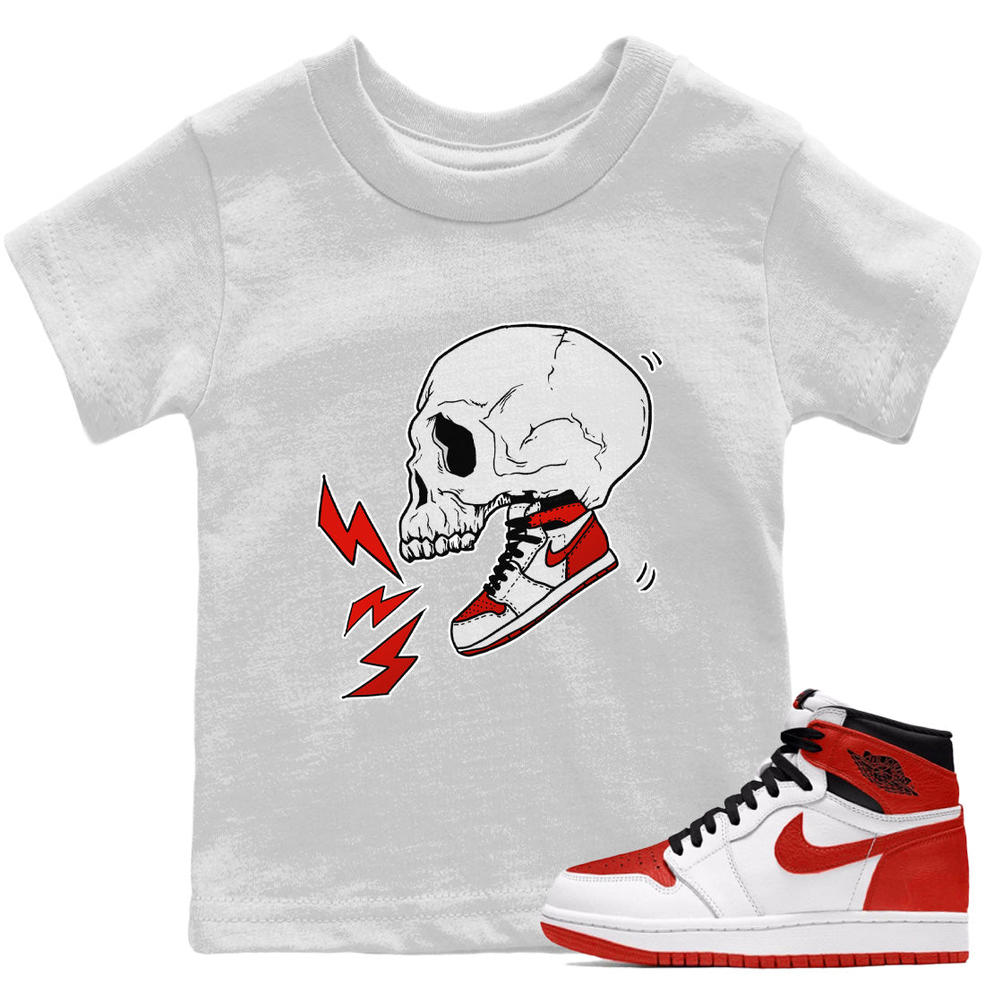 snkmatch Skull Kids Tops - Air Jordan 1 Heritage
