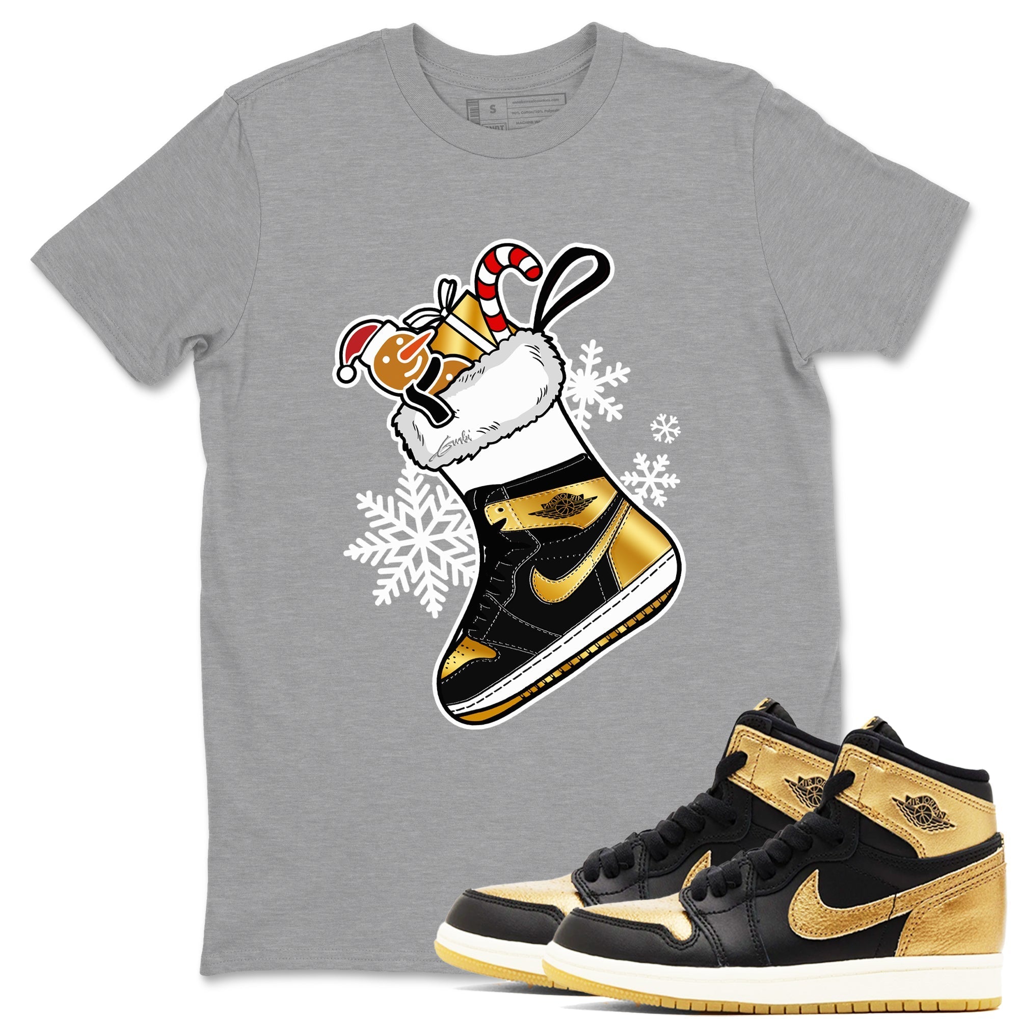 snkmatch Stocking snkmatch Tees - Air Jordan 1 Black Metallic Gold