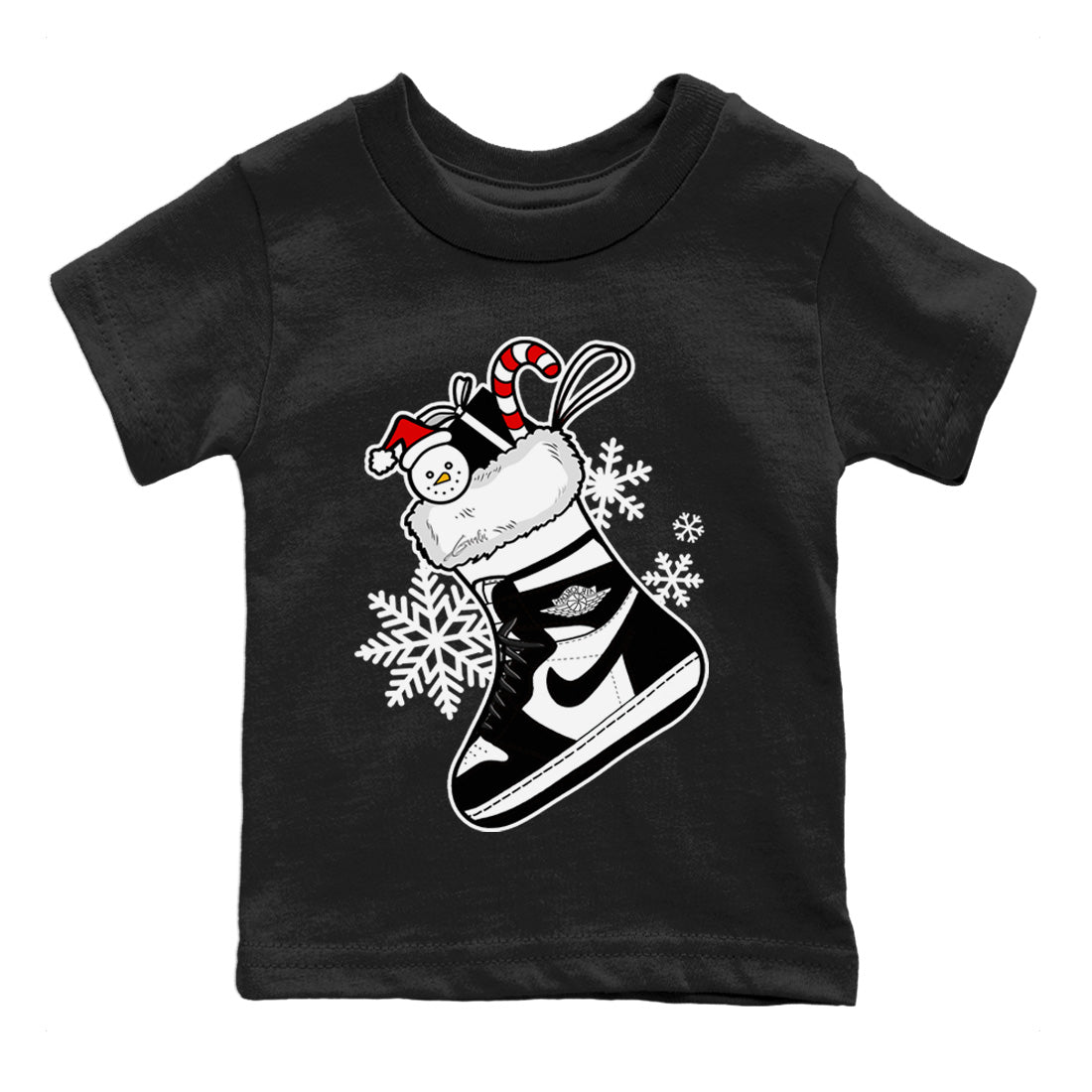 snkmatch Stocking Kids Tops - Air Jordan 1 Black White