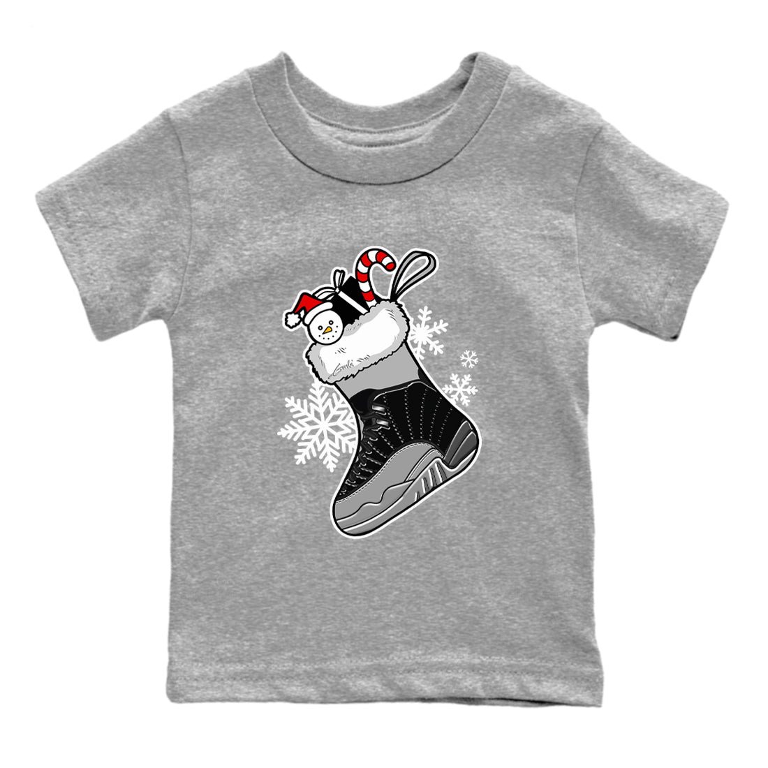 snkmatch Stocking snkmatch Tees Kids - Air Jordan 12 Black Wolf Grey