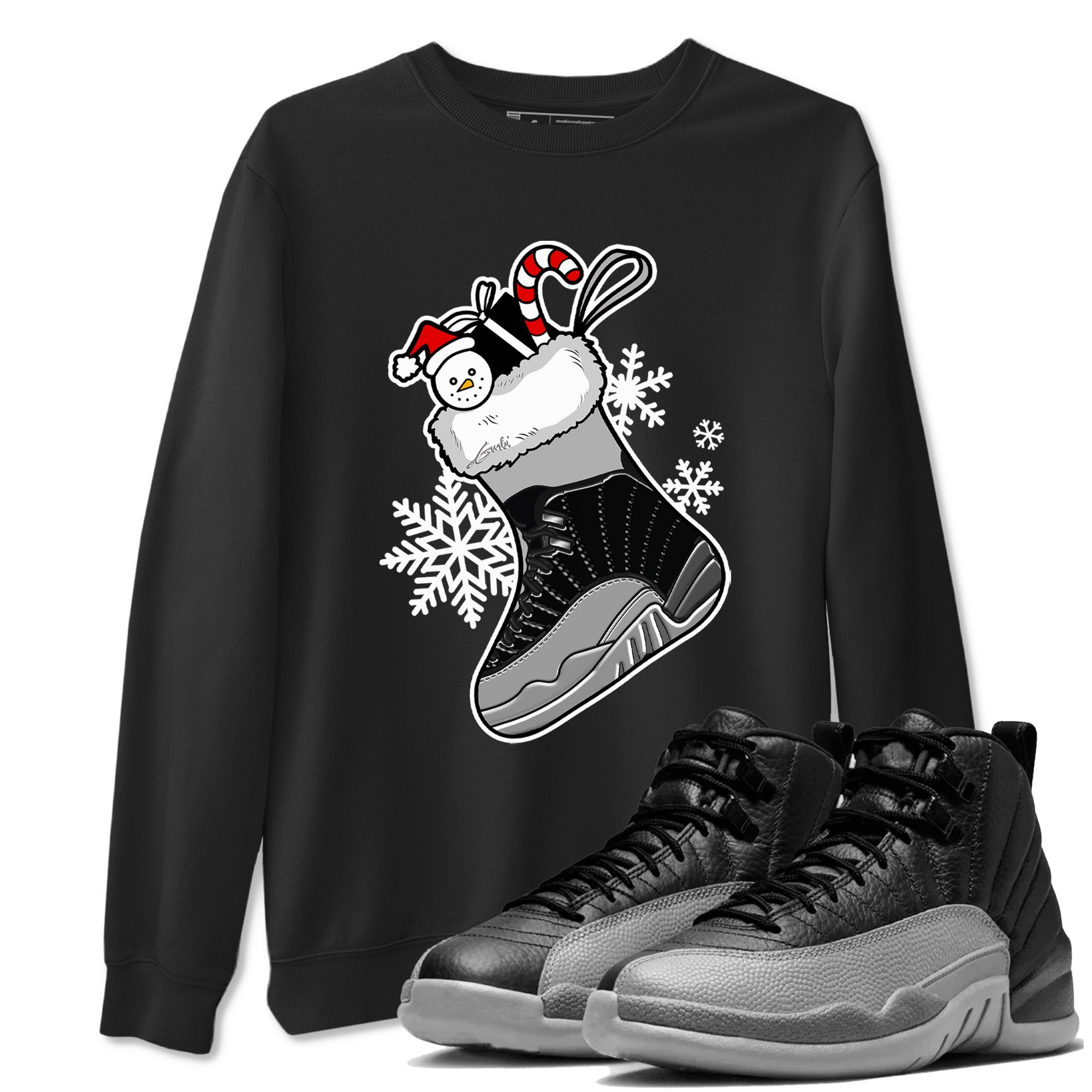 snkmatch Stocking snkmatch Tees - Air Jordan 12 Black Wolf Grey