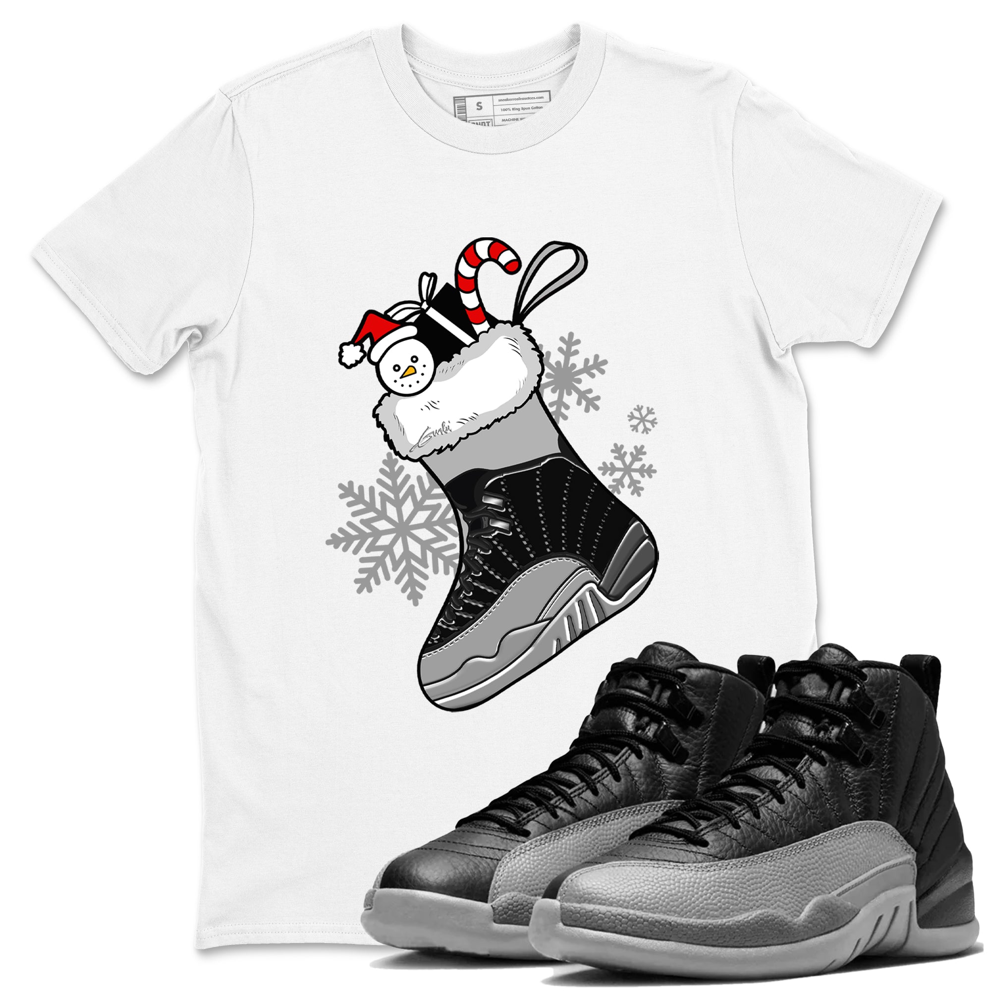 snkmatch Stocking snkmatch Tees - Air Jordan 12 Black Wolf Grey