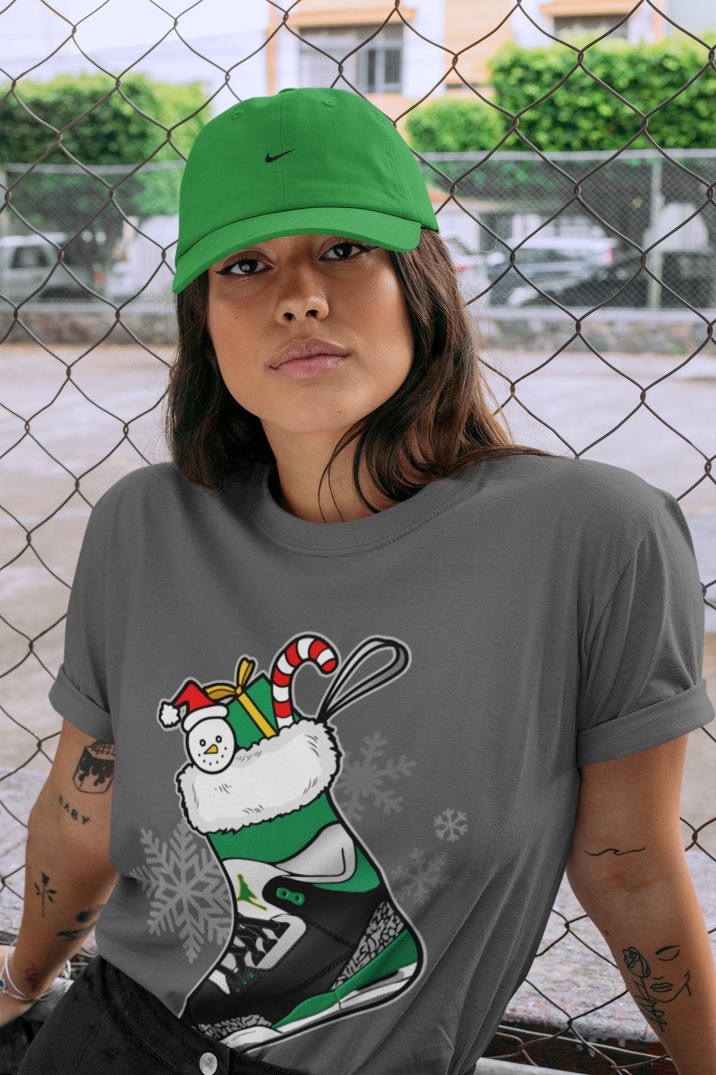 snkmatch Stocking Unisex Tops - Air Jordan 3 Pine Green