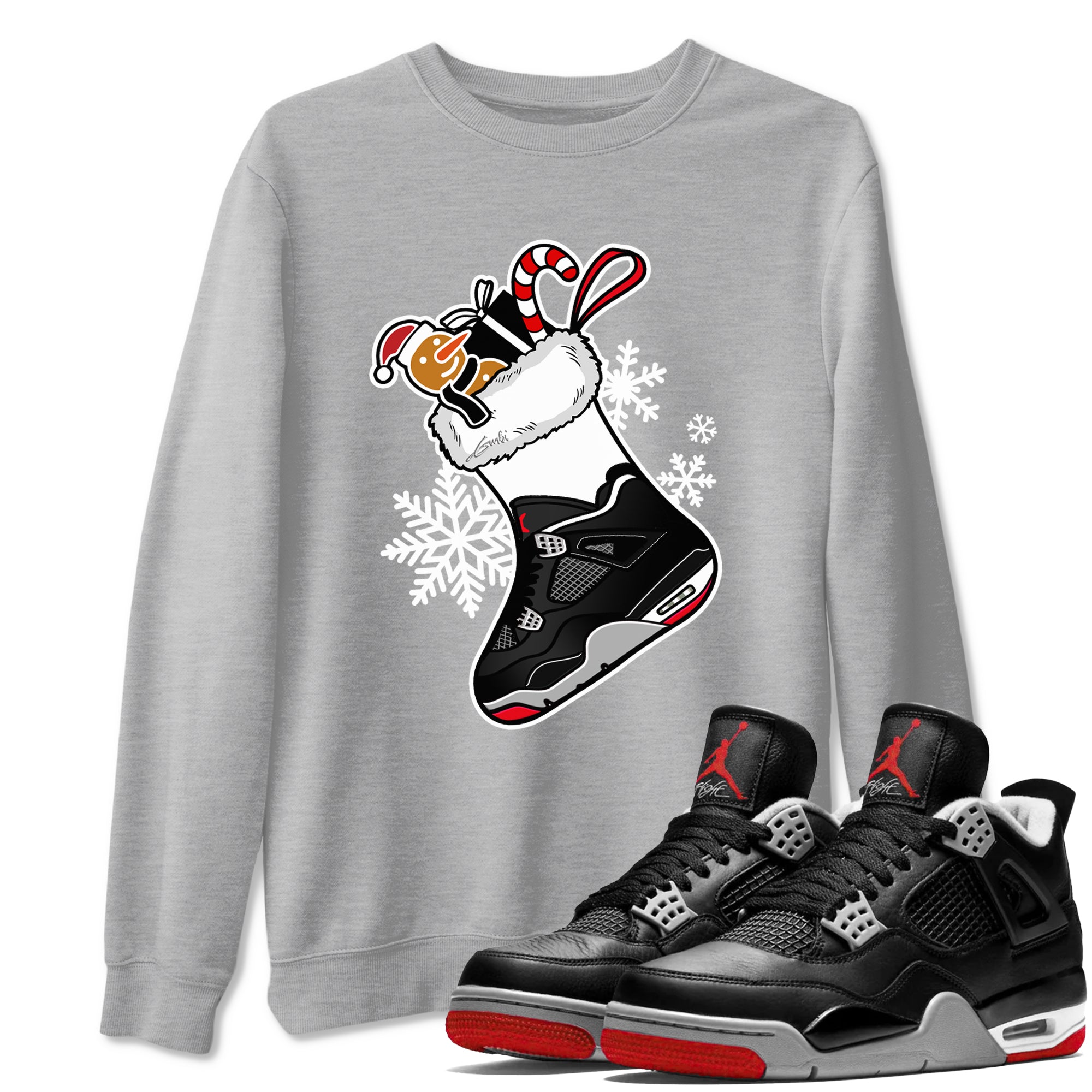snkmatch Stocking snkmatch Tees - Air Jordan 4 Bred Reimagined