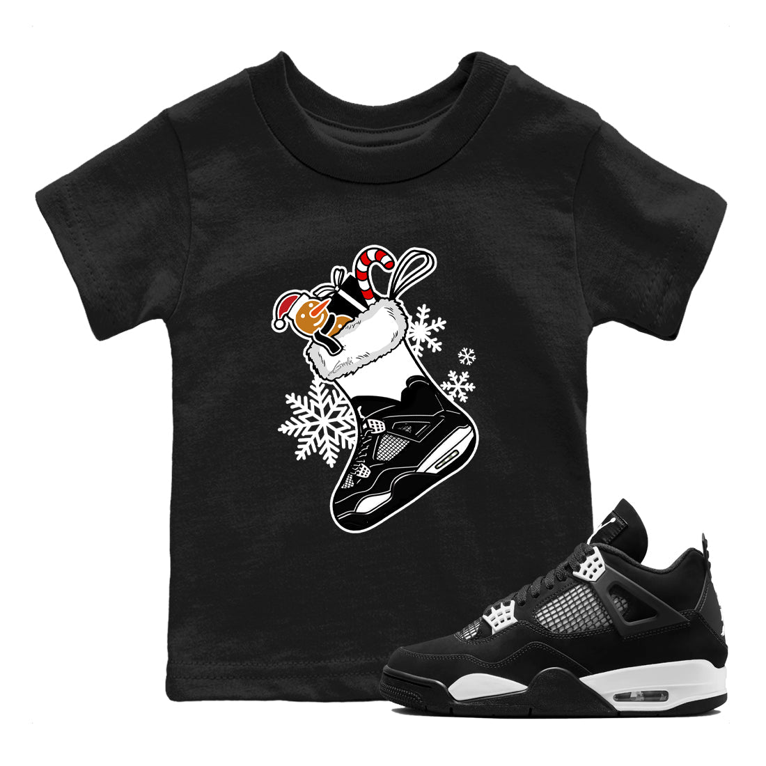 snkmatch Stocking snkmatch Tees Kids - Air Jordan 4 White Thunder
