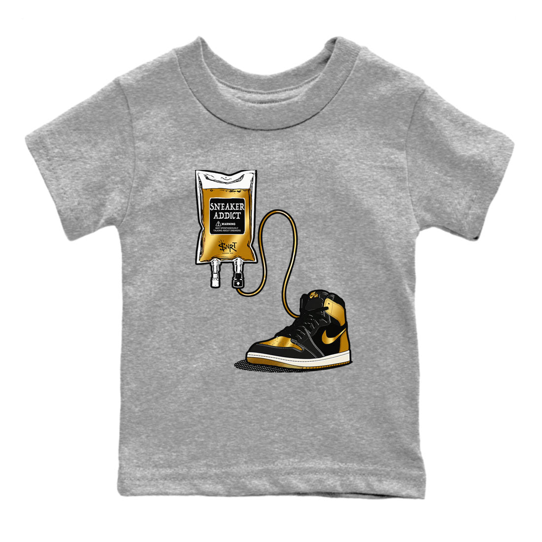 snkmatch Therapy snkmatch Tees Kids - Air Jordan 1 Black Metallic Gold